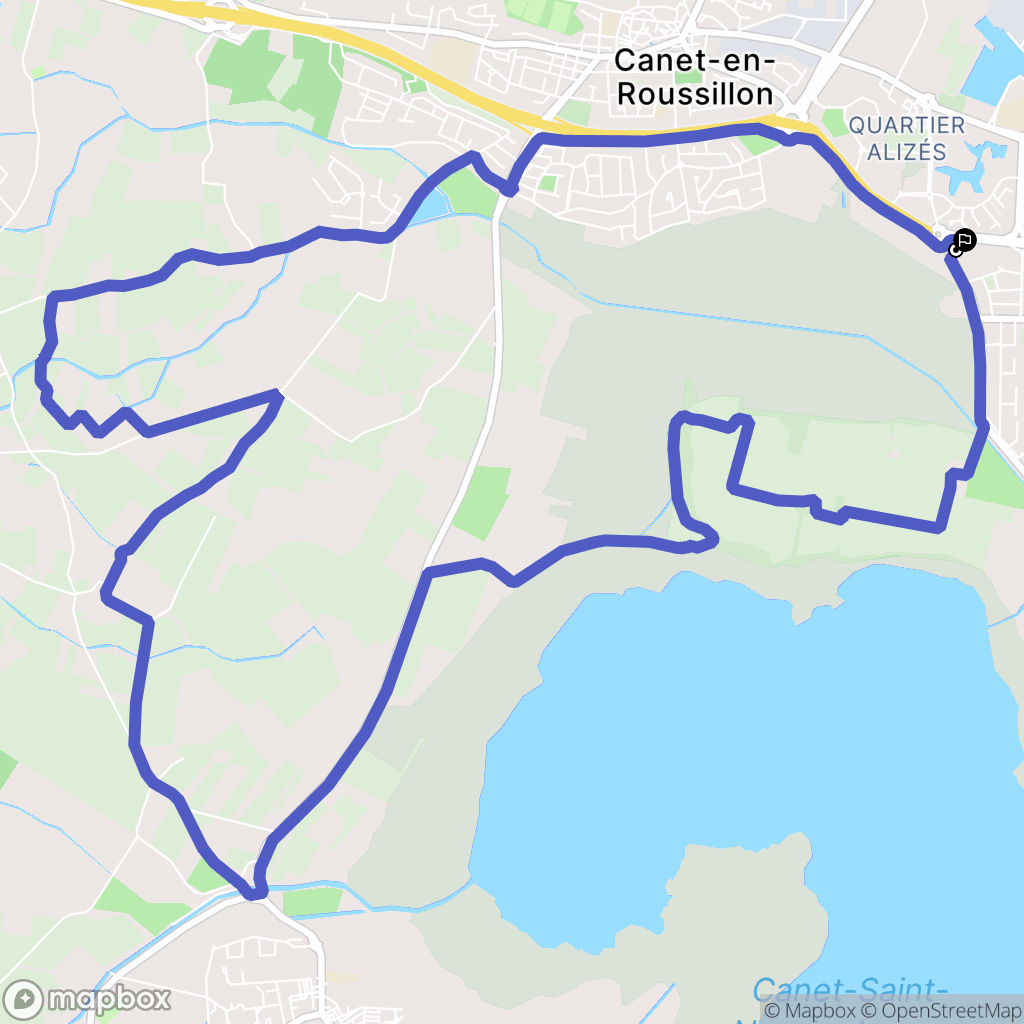 Canet-en-Roussillon : carte du parcours de randonnée - France
