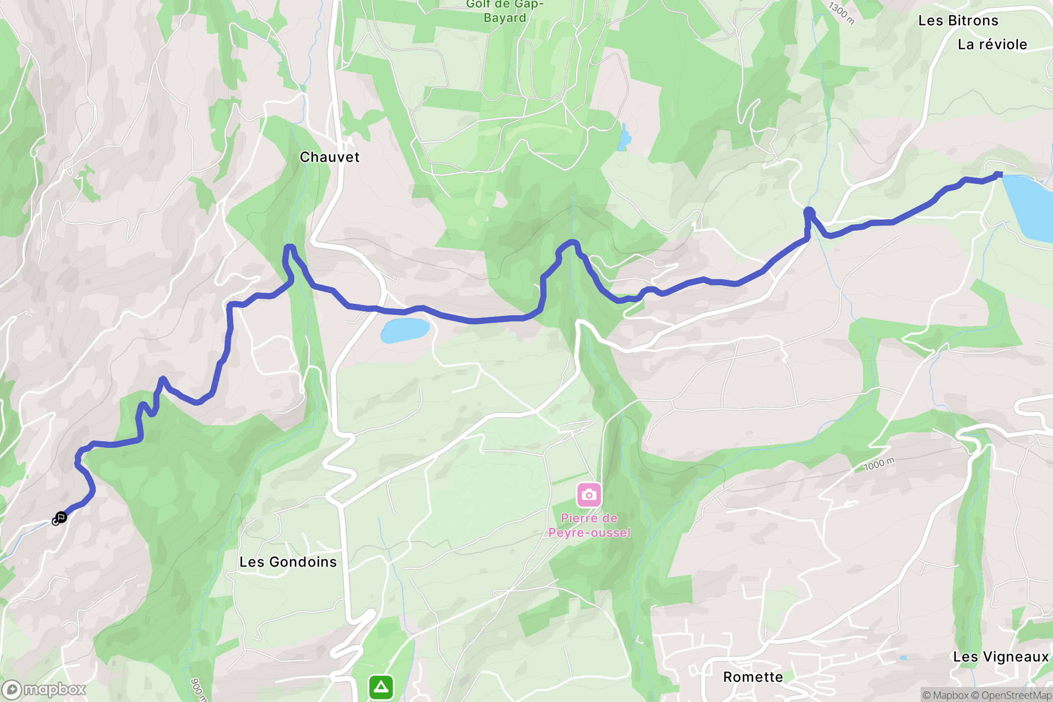 Gap : carte du parcours de randonnée - France