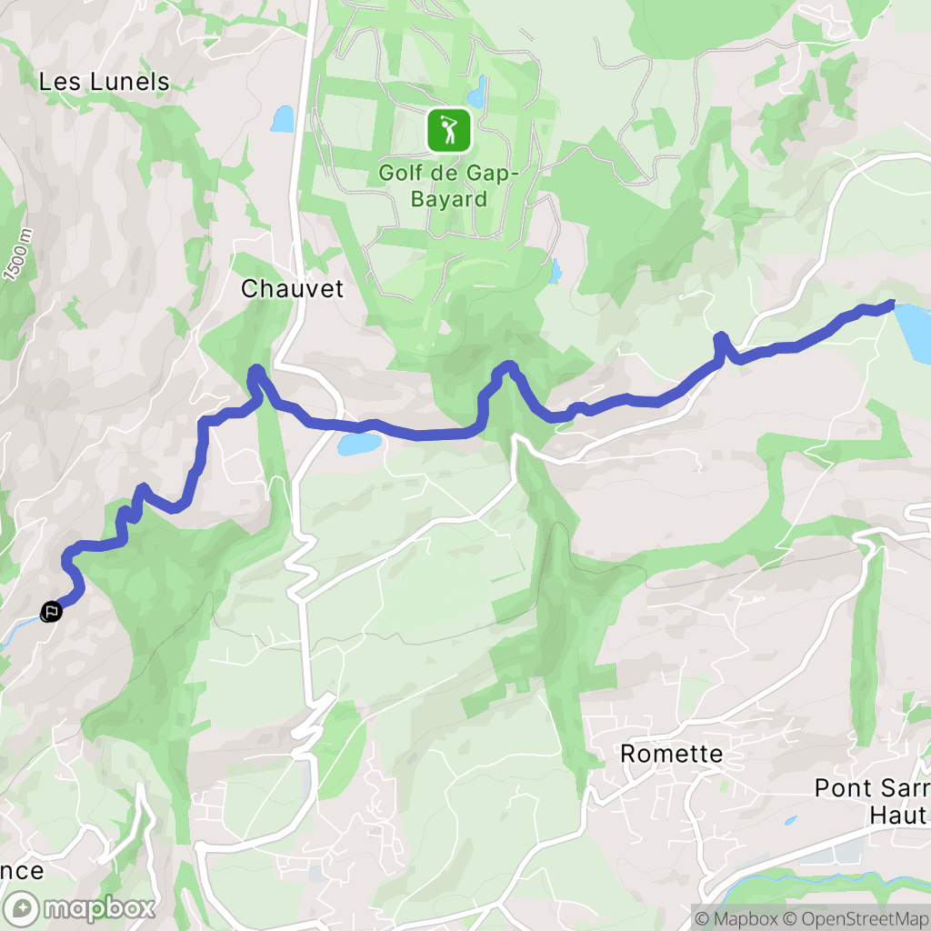 Gap : carte du parcours de randonnée - France