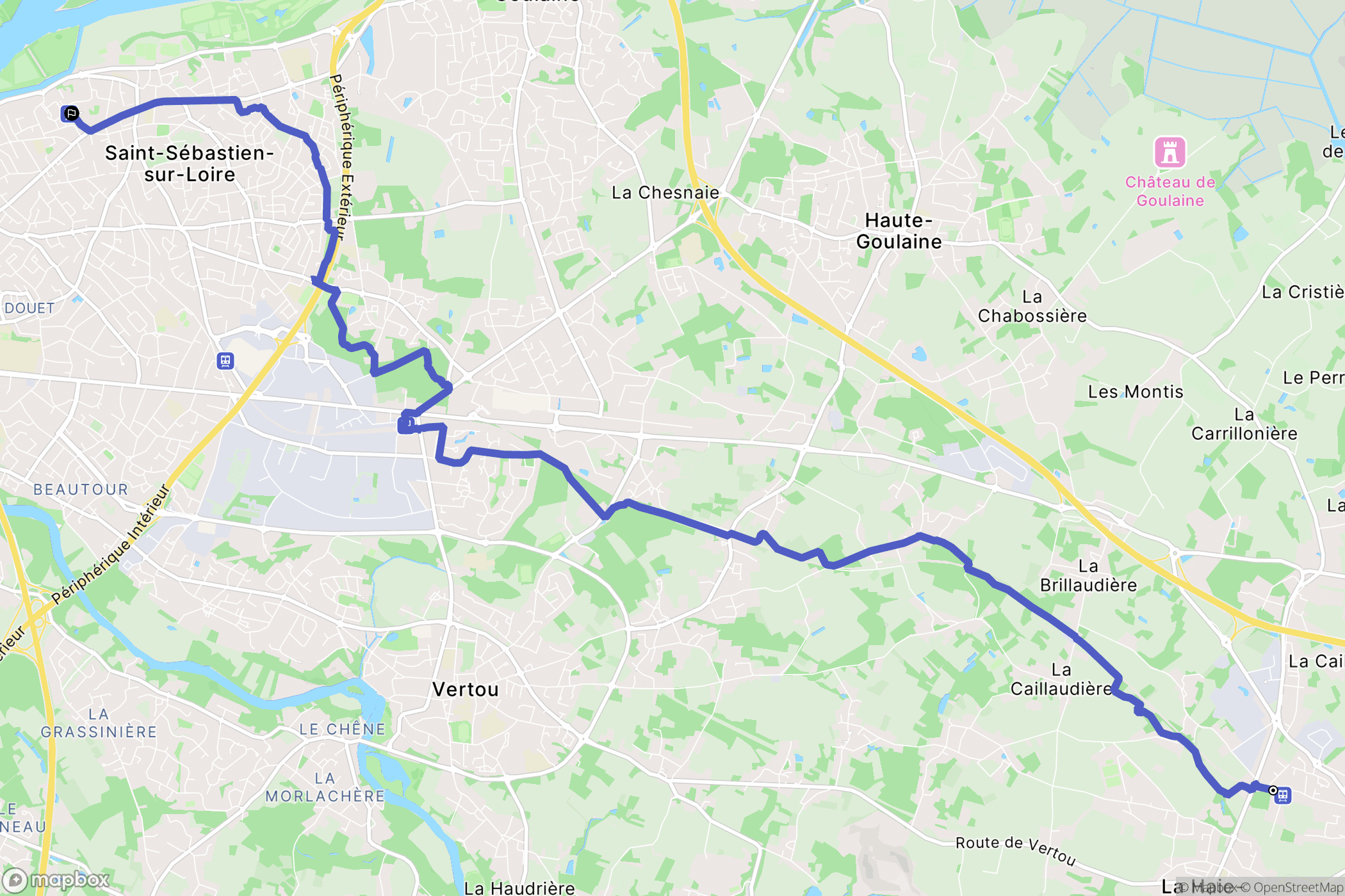 La Haie-Fouassière : carte du parcours de randonnée - France