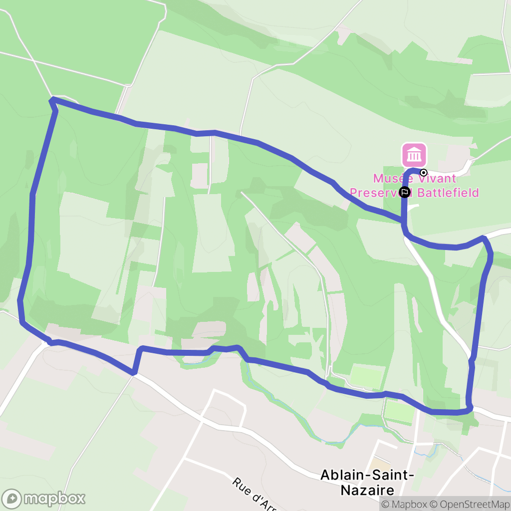 Ablain-Saint-Nazaire : carte du parcours de randonnée - France