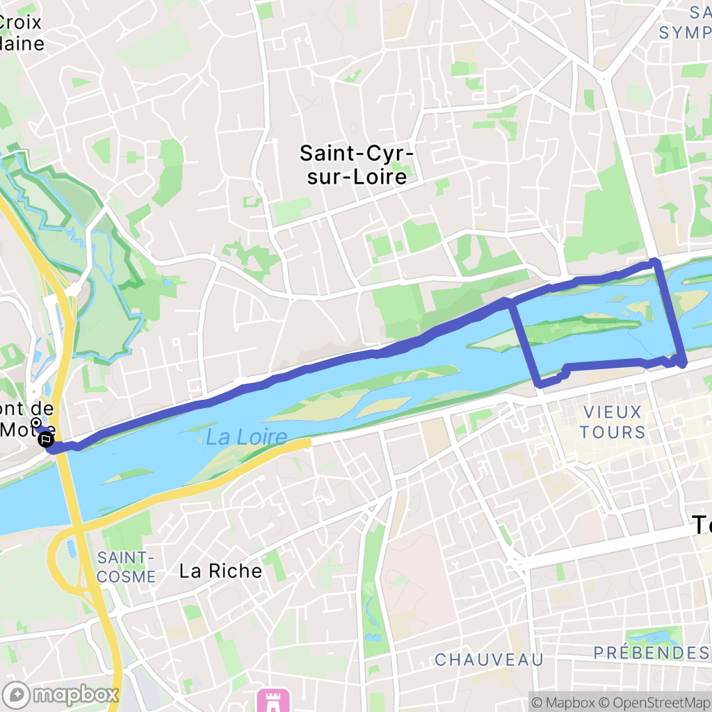 Fondettes : carte du parcours de randonnée - France