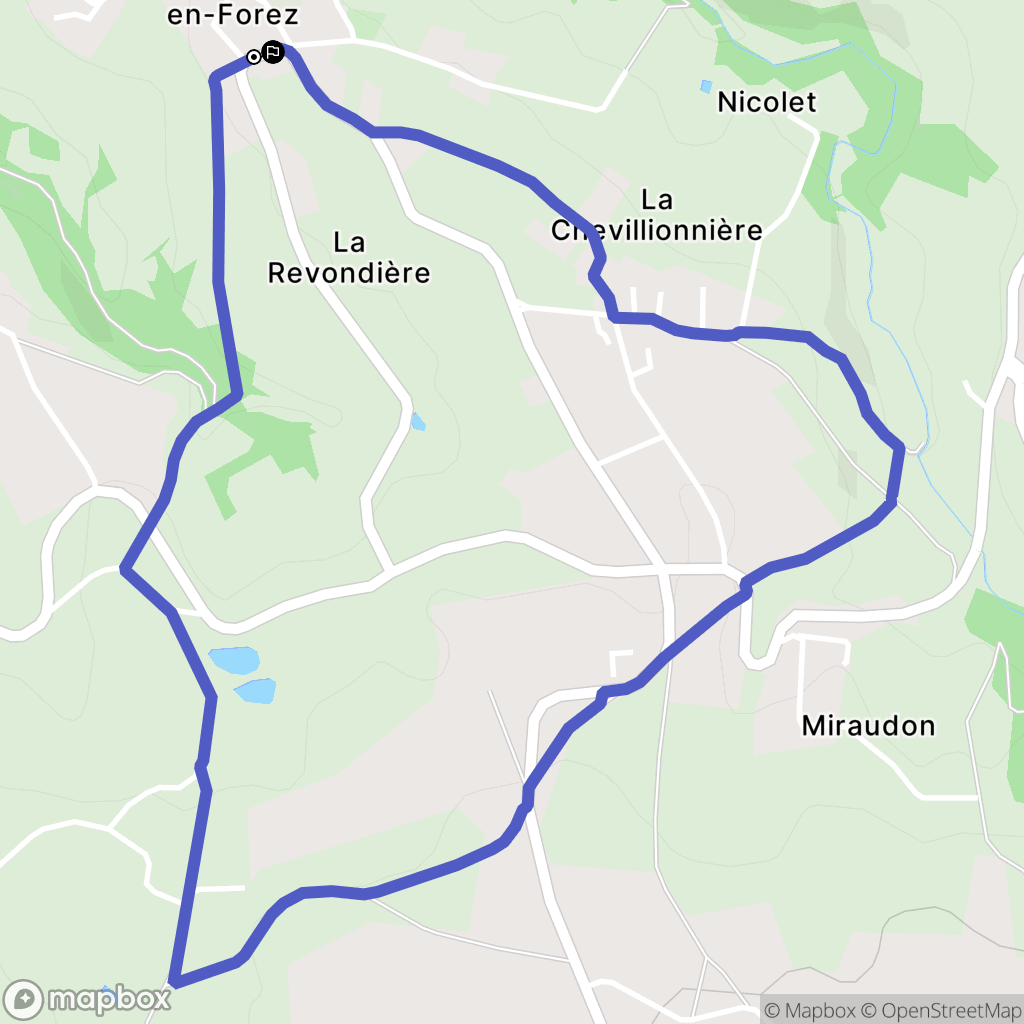 Saint-Médard-en-Forez : carte du parcours de randonnée - France