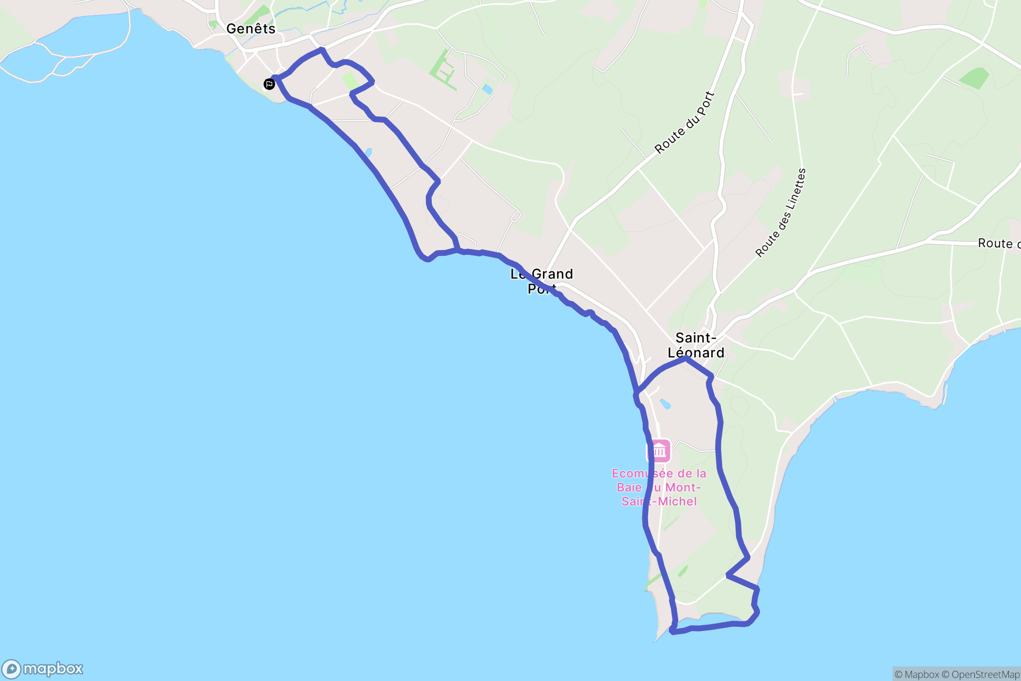 Genêts : carte du parcours de randonnée - France
