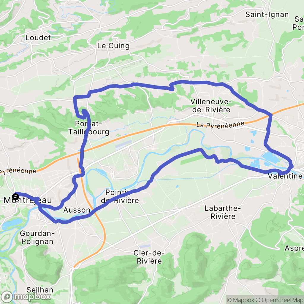 Montréjeau : carte du parcours de randonnée - France