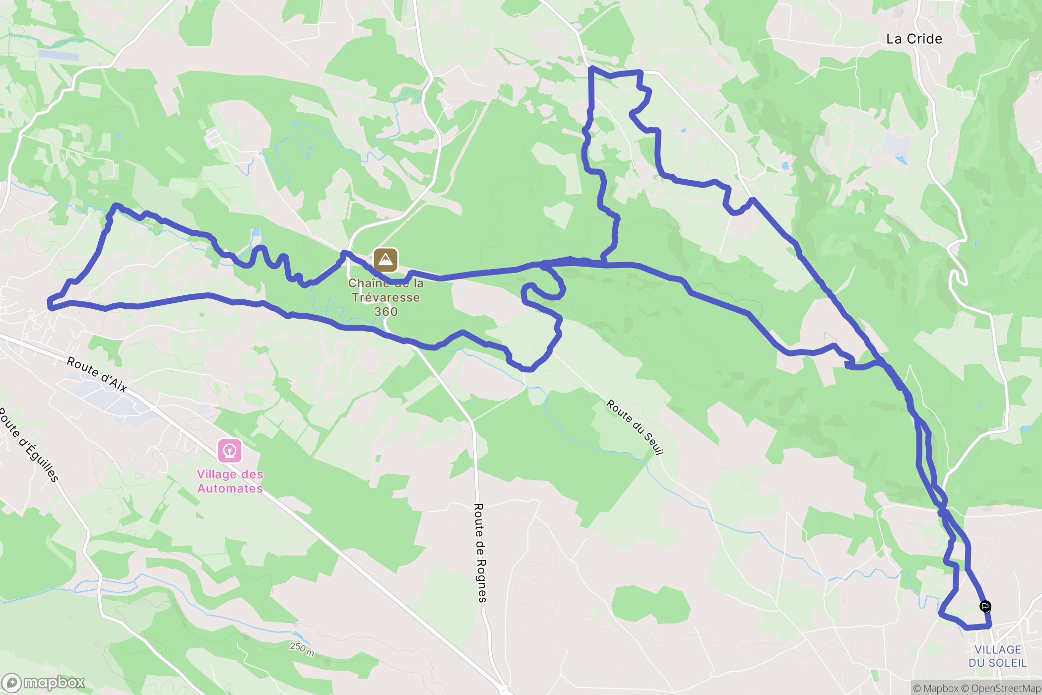 Aix-en-Provence : carte du parcours de randonnée - France