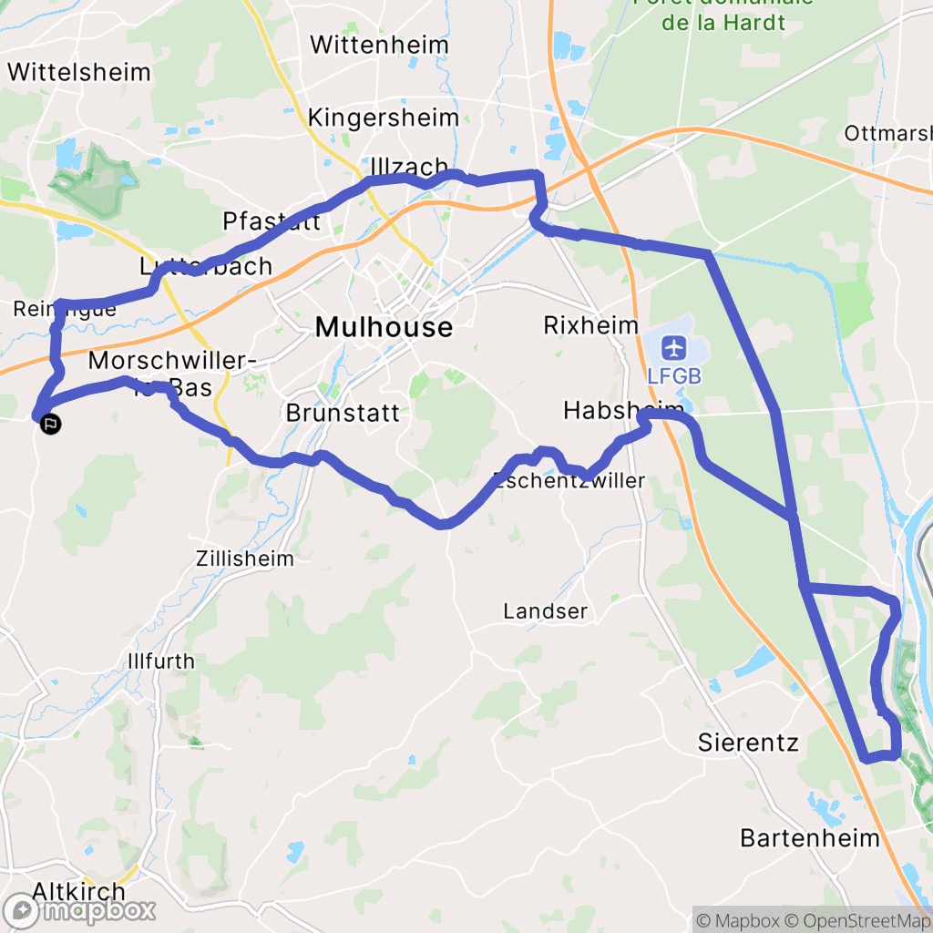 Heimsbrunn : carte du parcours de randonnée - France