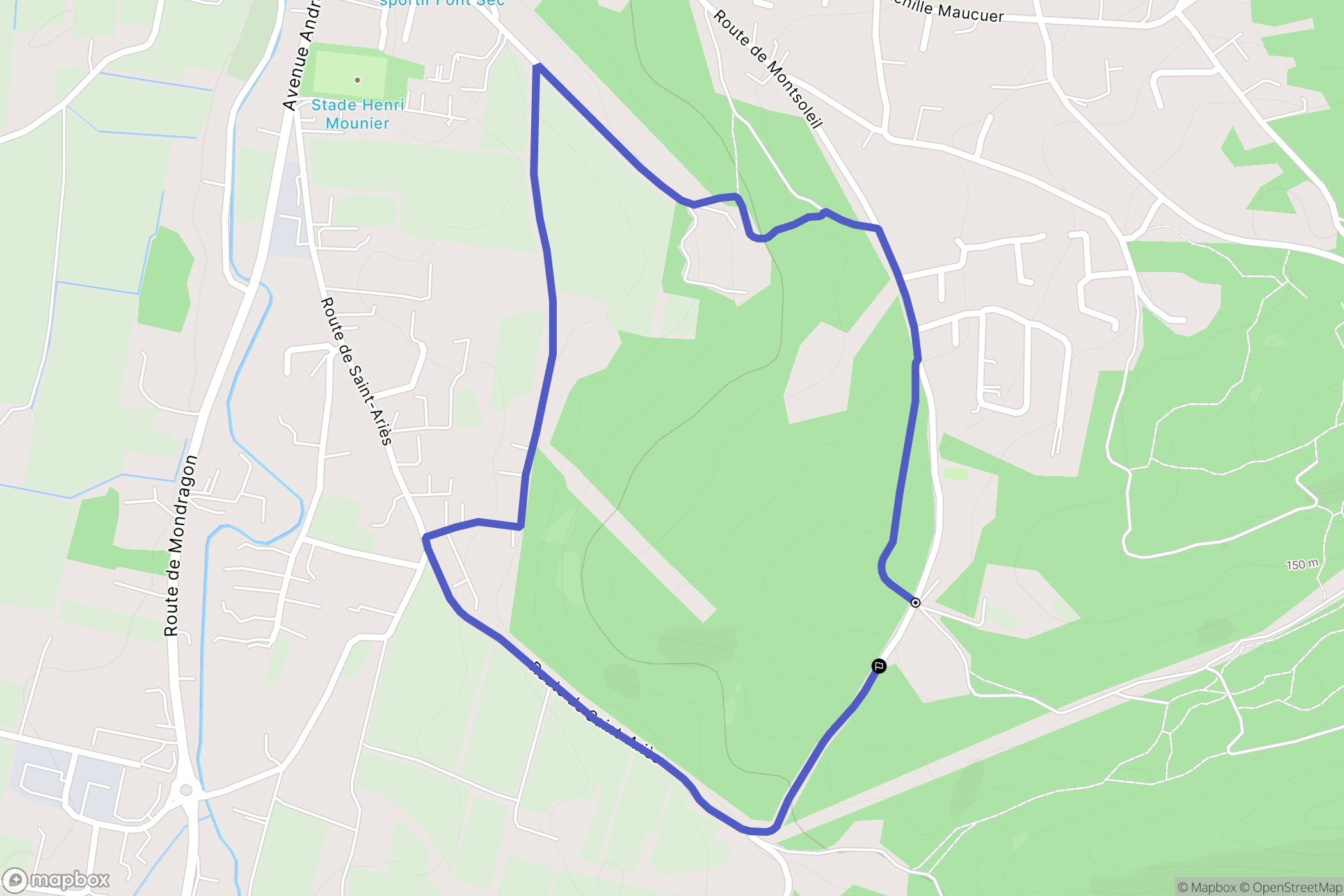 Bollène : carte du parcours de randonnée - France