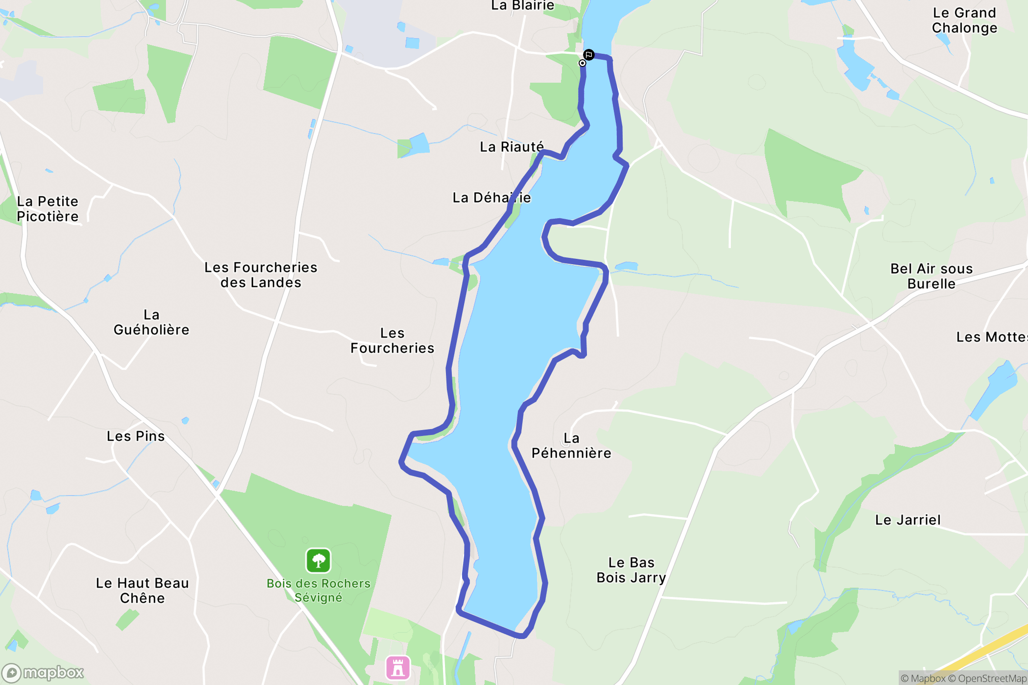 Vitré : carte du parcours de randonnée - France