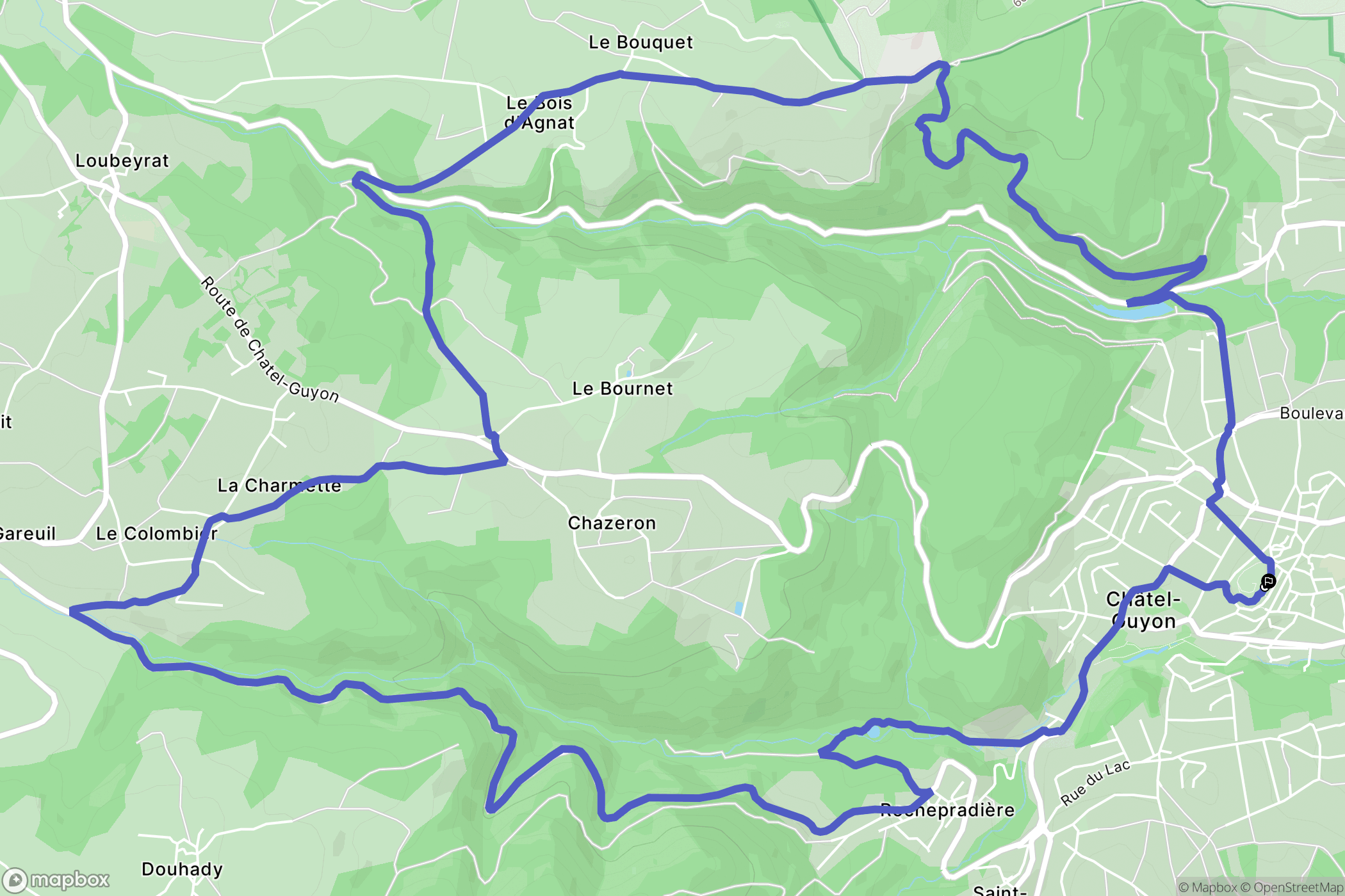Châtel-Guyon : carte du parcours de randonnée - France