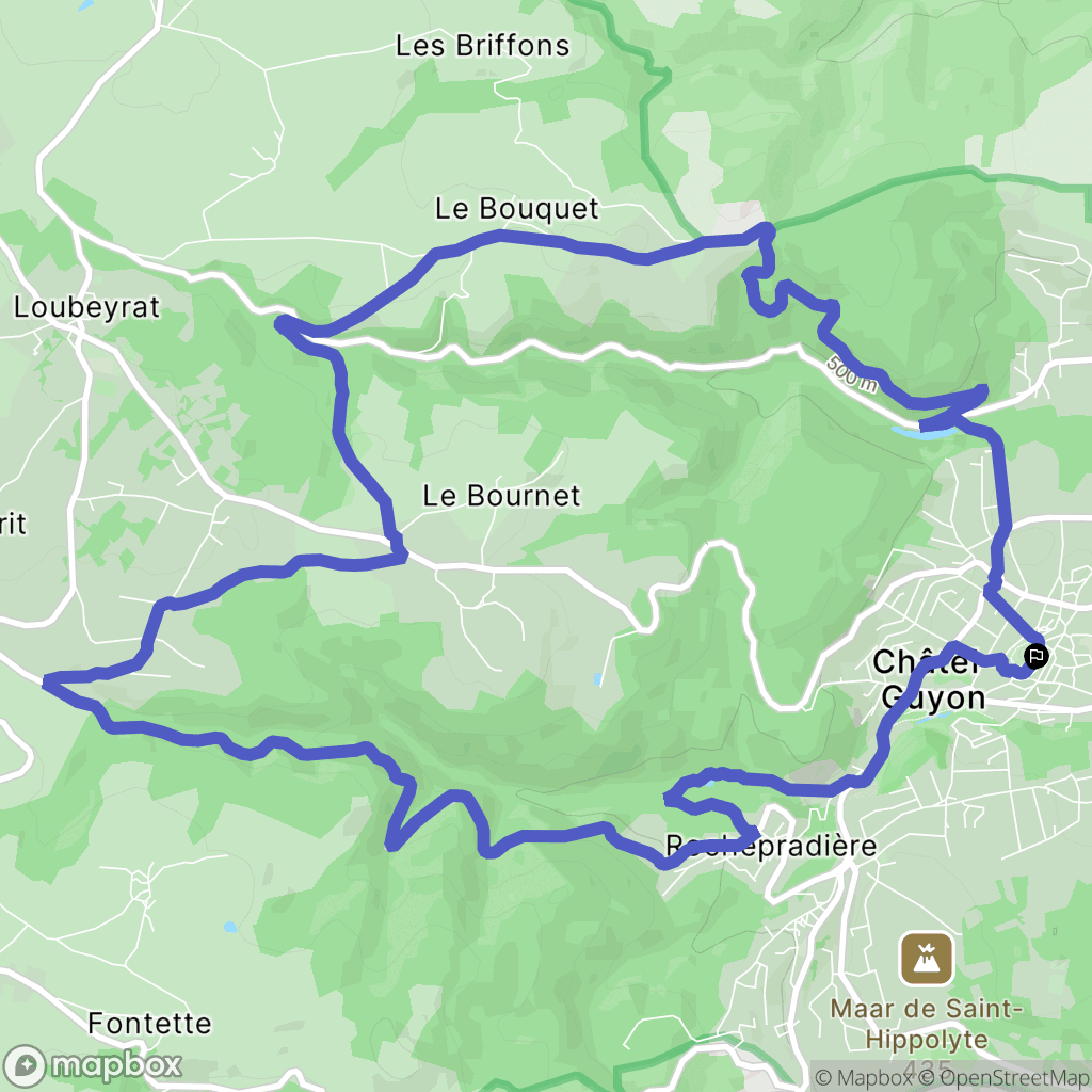 Châtel-Guyon : carte du parcours de randonnée - France