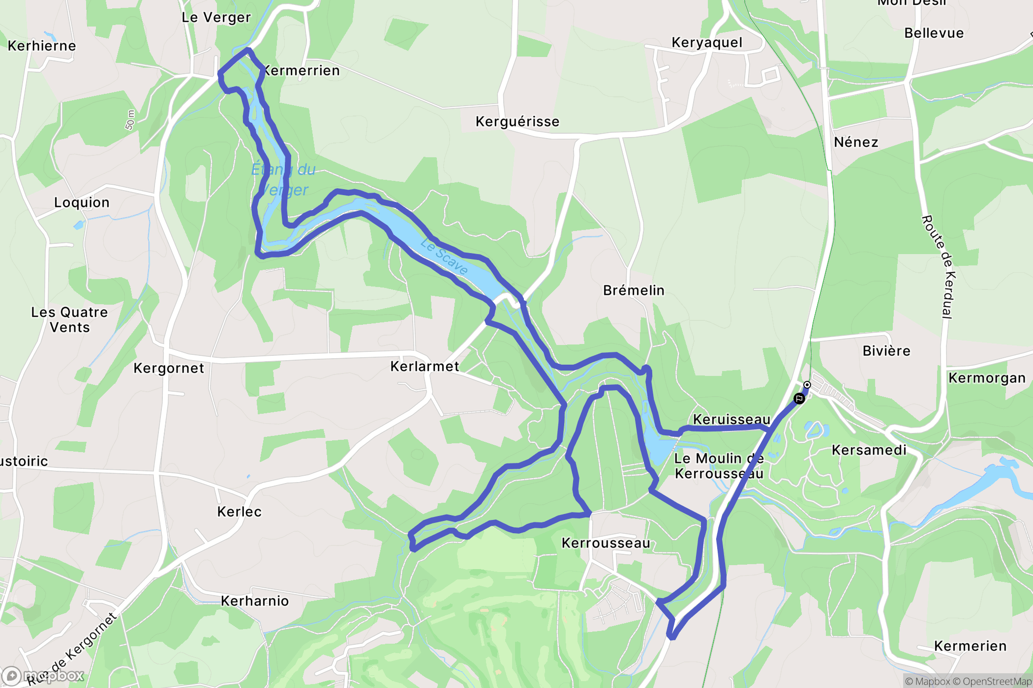 Pont-Scorff : carte du parcours de randonnée - France