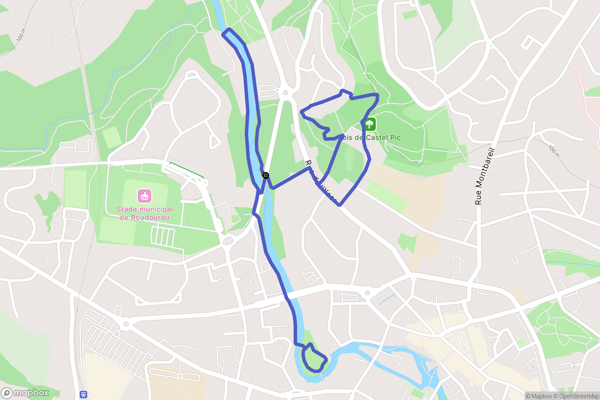 Guingamp : carte du parcours de randonnée - France