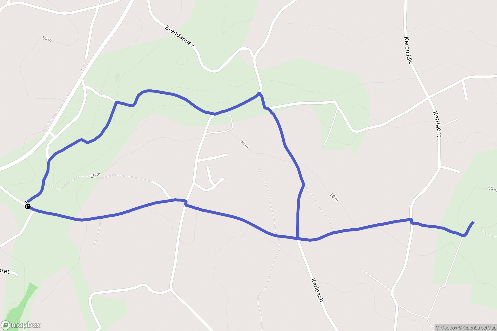 Guissény : carte du parcours de randonnée - France