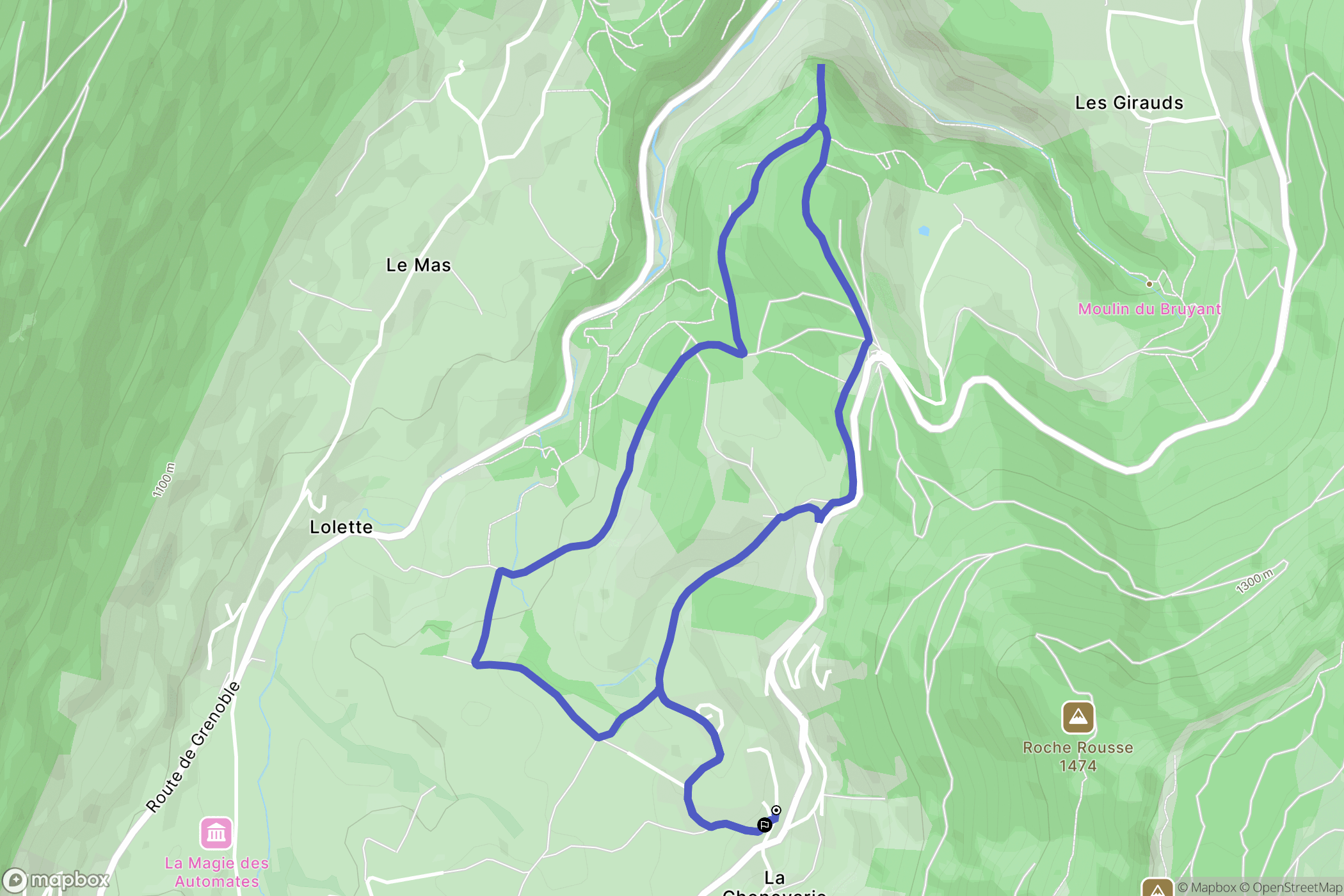 Lans-en-Vercors : carte du parcours de randonnée - France