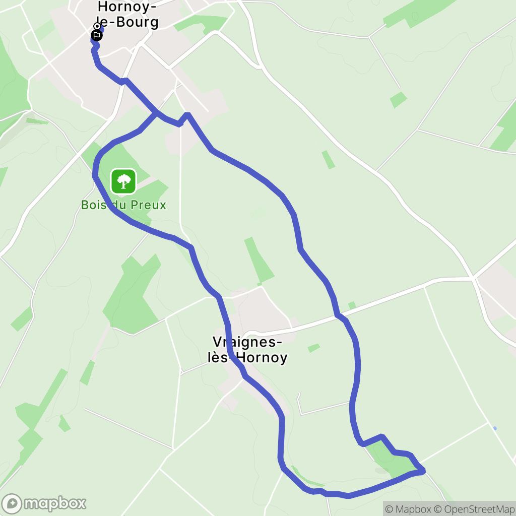 Hornoy-le-Bourg : carte du parcours de randonnée - France