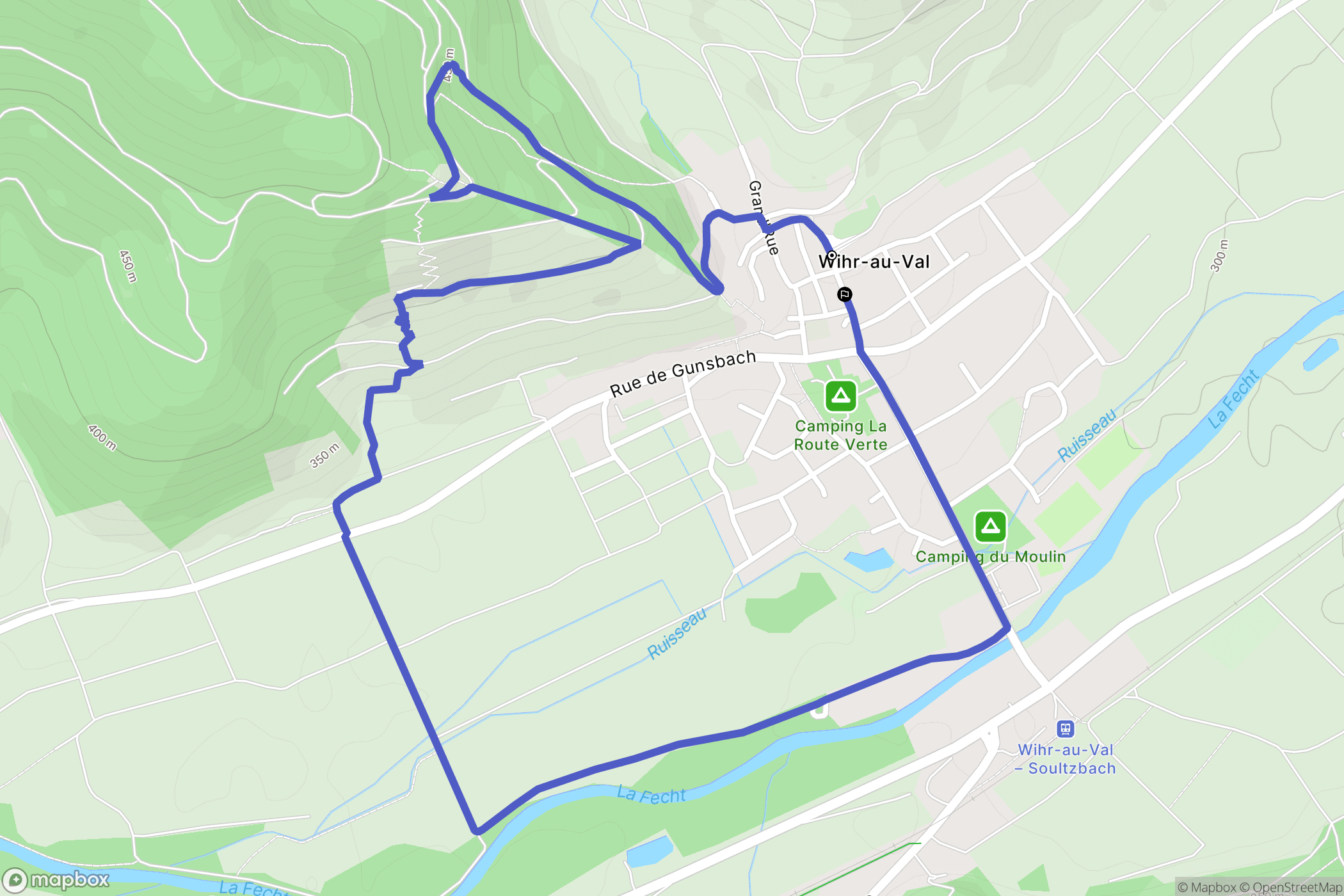 Wihr-au-Val : carte du parcours de randonnée - France