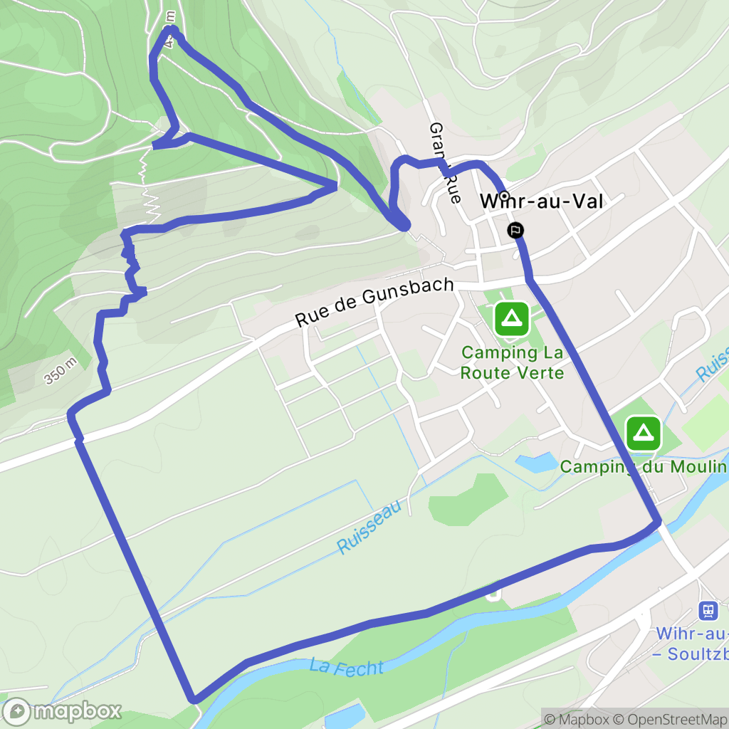 Wihr-au-Val : carte du parcours de randonnée - France