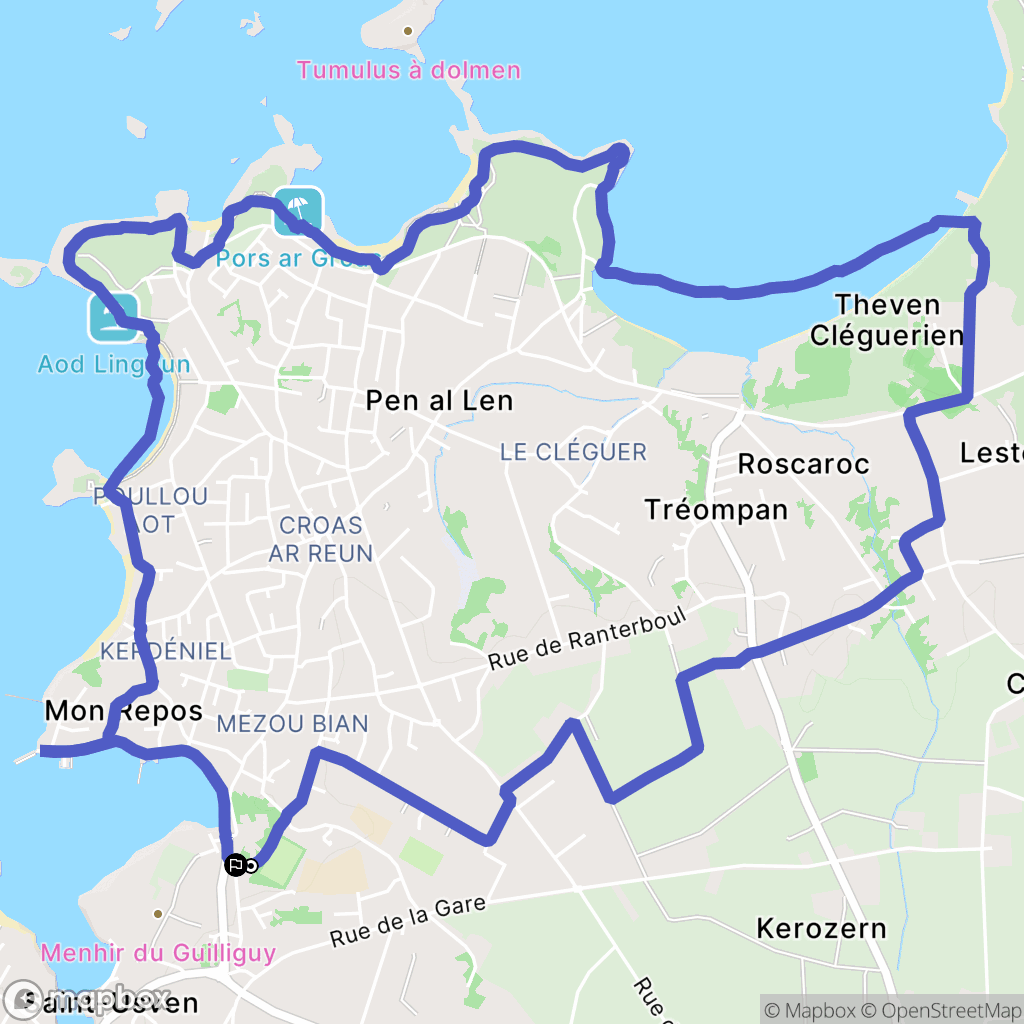 Ploudalmézeau : carte du parcours de randonnée - France