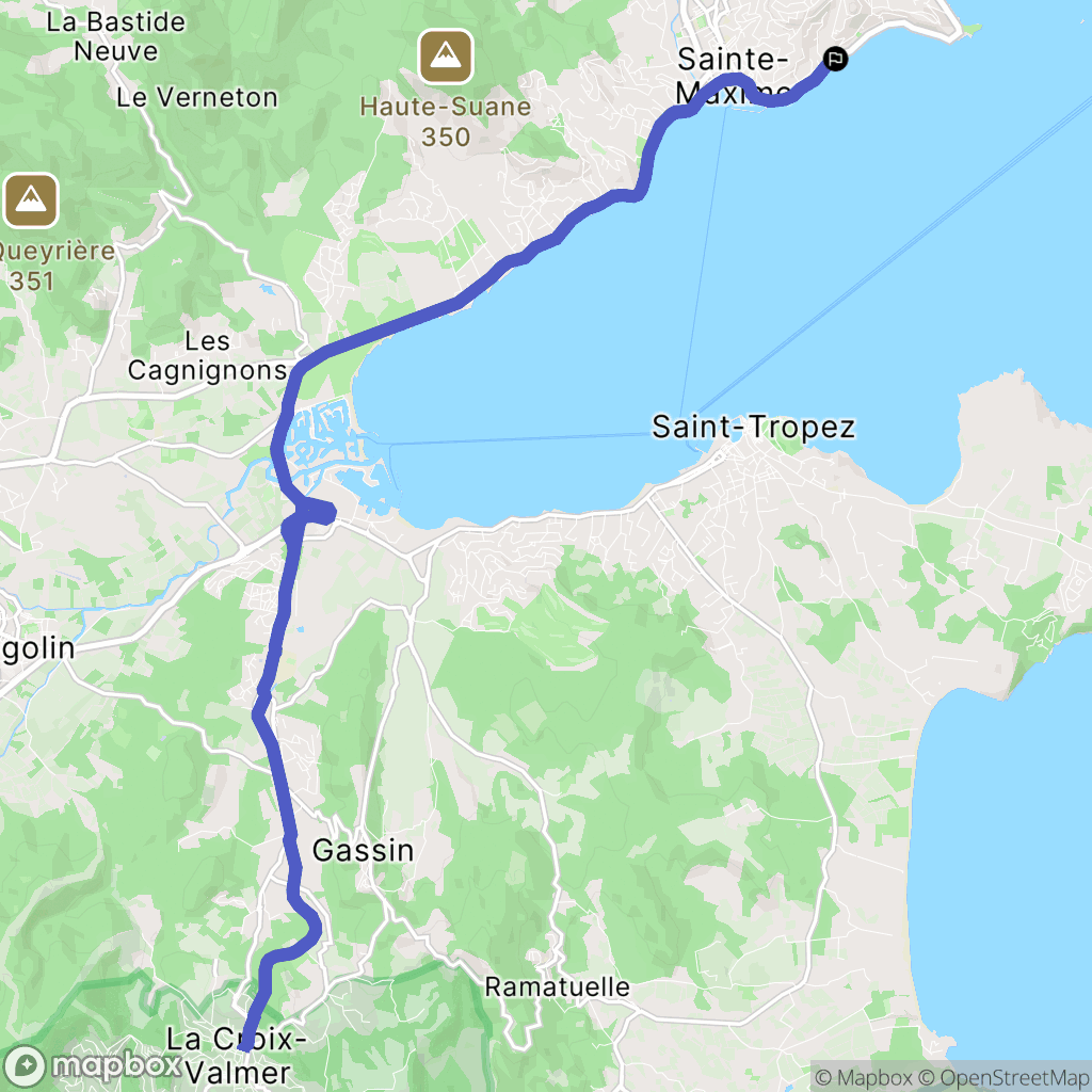 Sainte-Maxime : carte du parcours de randonnée - France