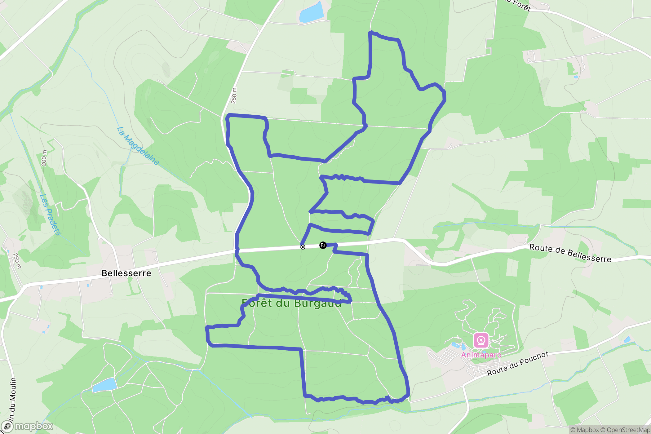 Le Burgaud : carte du parcours de randonnée - France