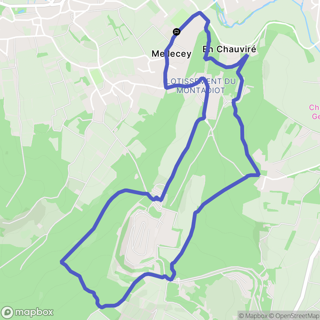 Mellecey : carte du parcours de randonnée - France