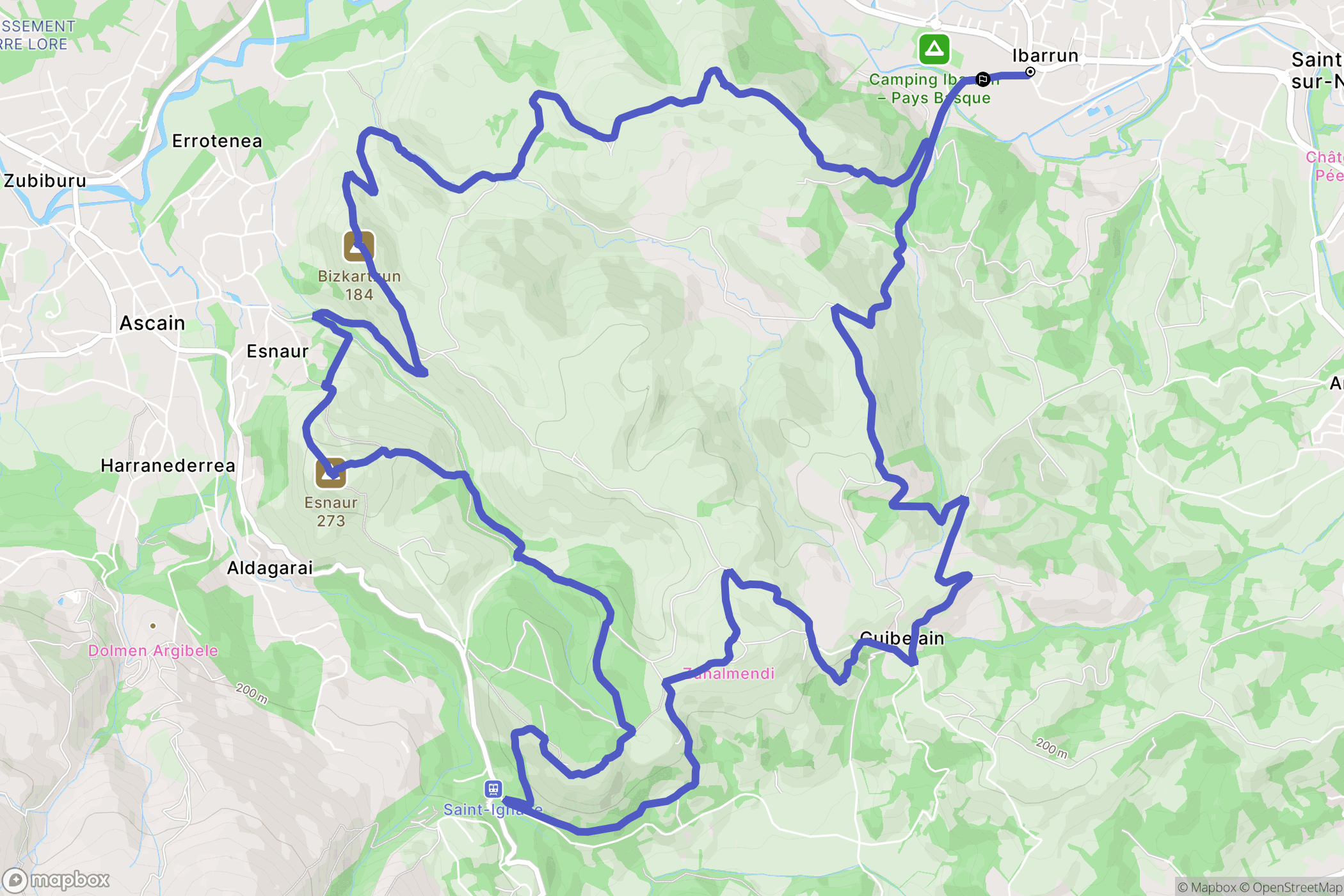 Saint-Pée-sur-Nivelle : carte du parcours de randonnée - France