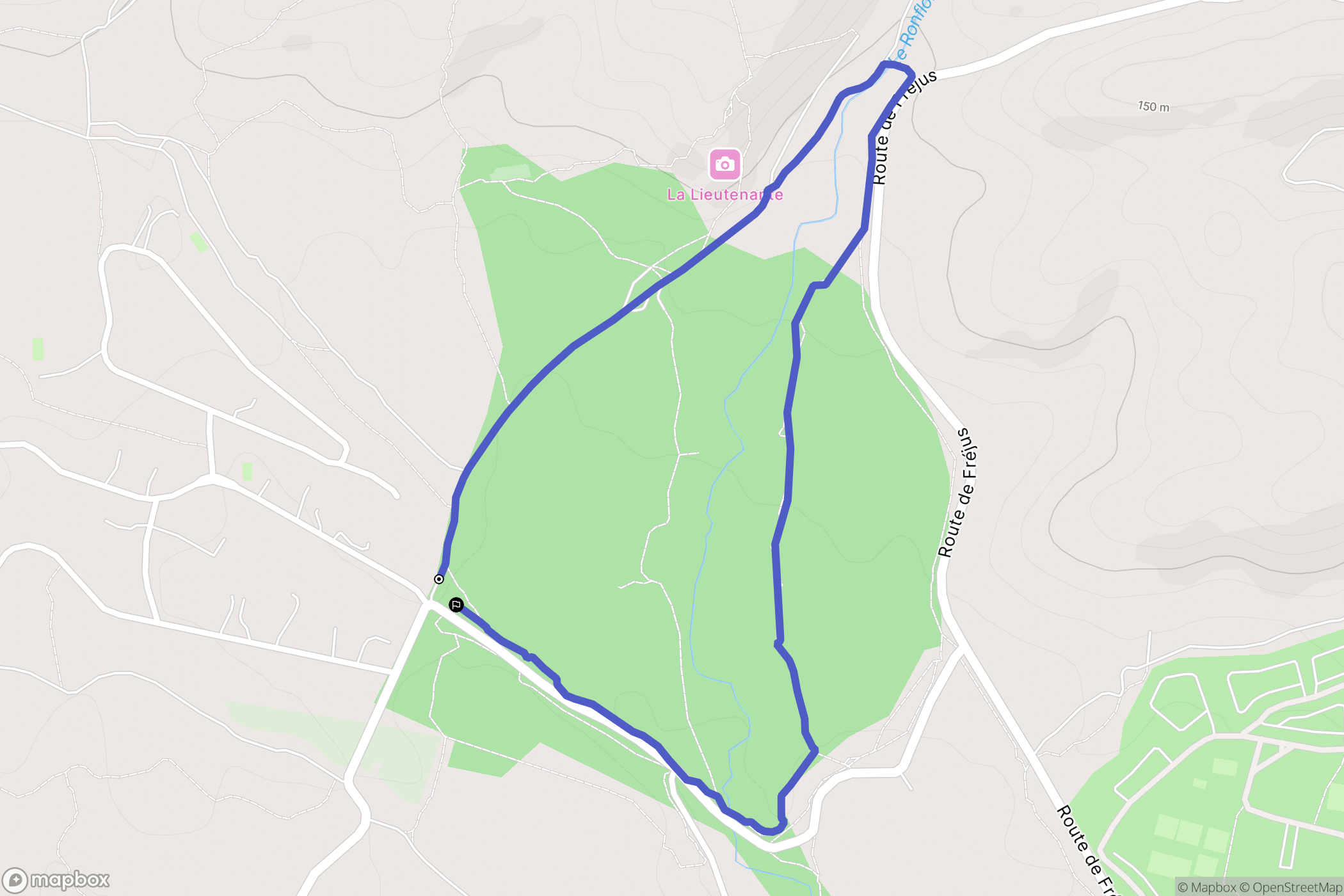 Puget-sur-Argens : carte du parcours de randonnée - France