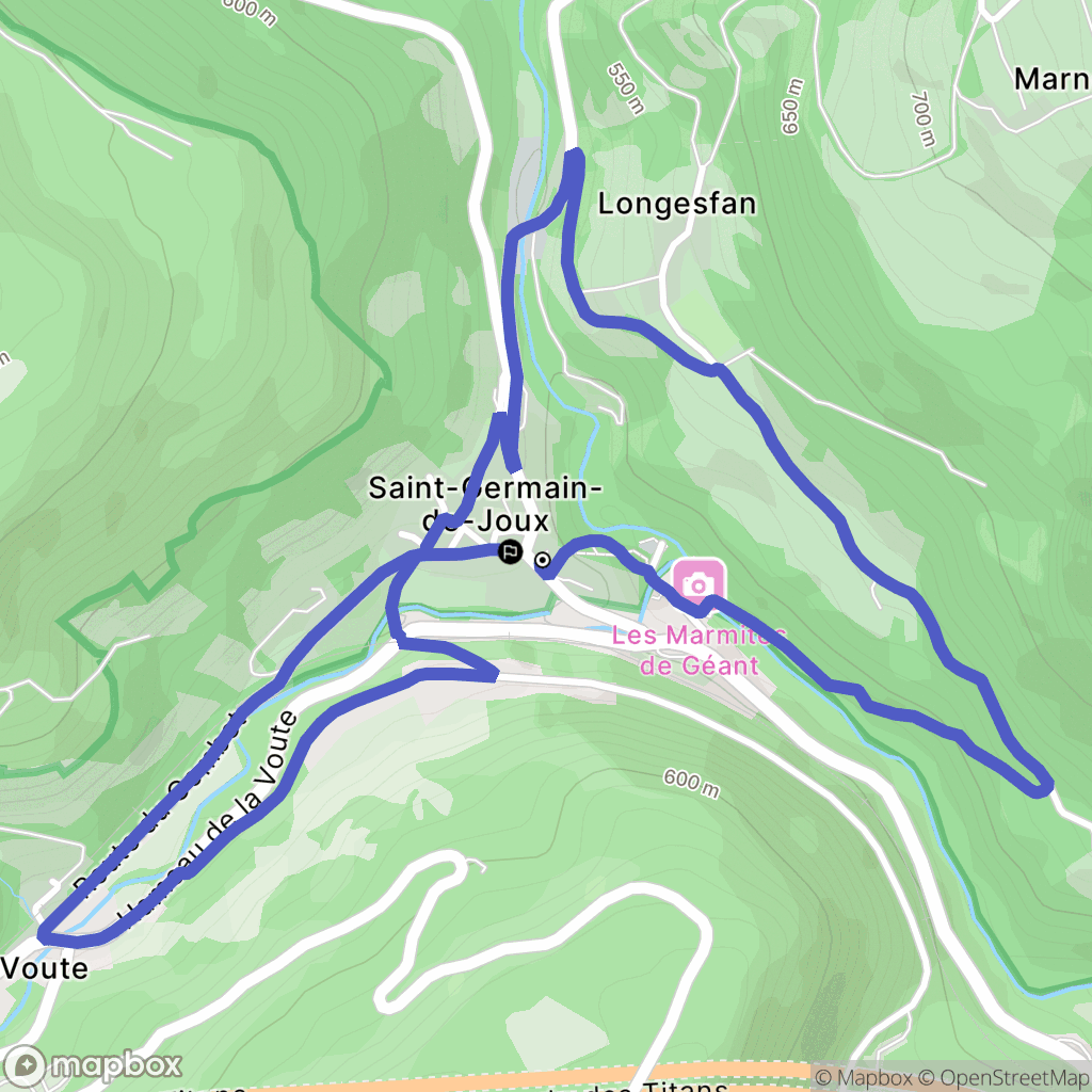 Saint-Germain-de-Joux : carte du parcours de randonnée - France