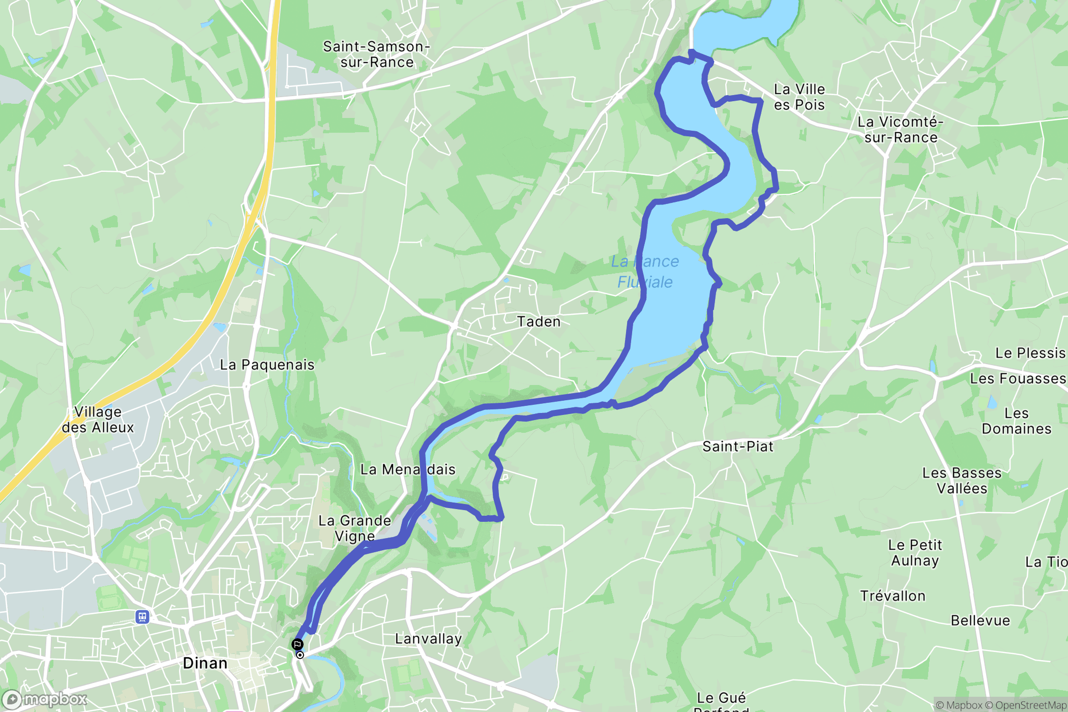 Lanvallay : carte du parcours de randonnée - France