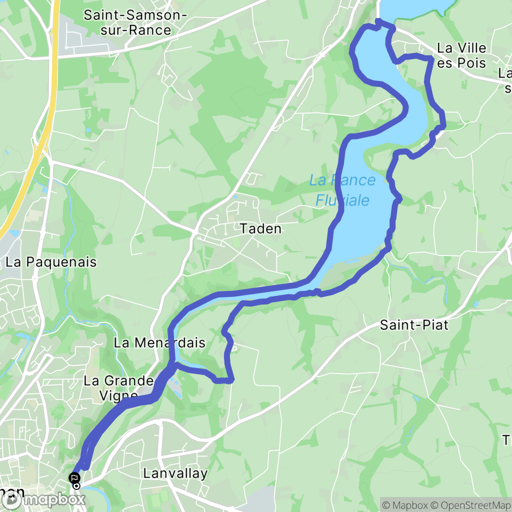 Lanvallay : carte du parcours de randonnée - France