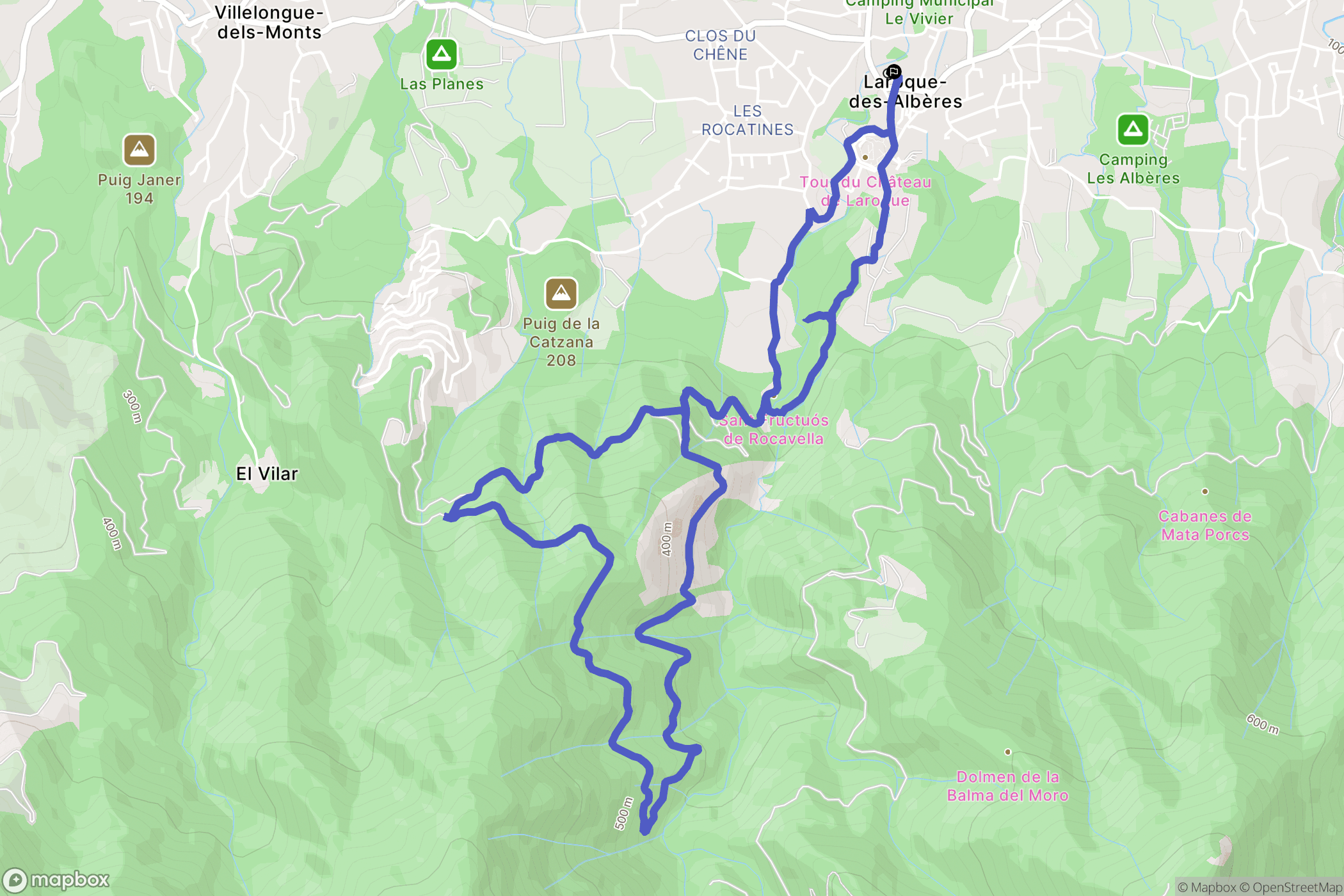 Laroque-des-Albères : carte du parcours de randonnée - France