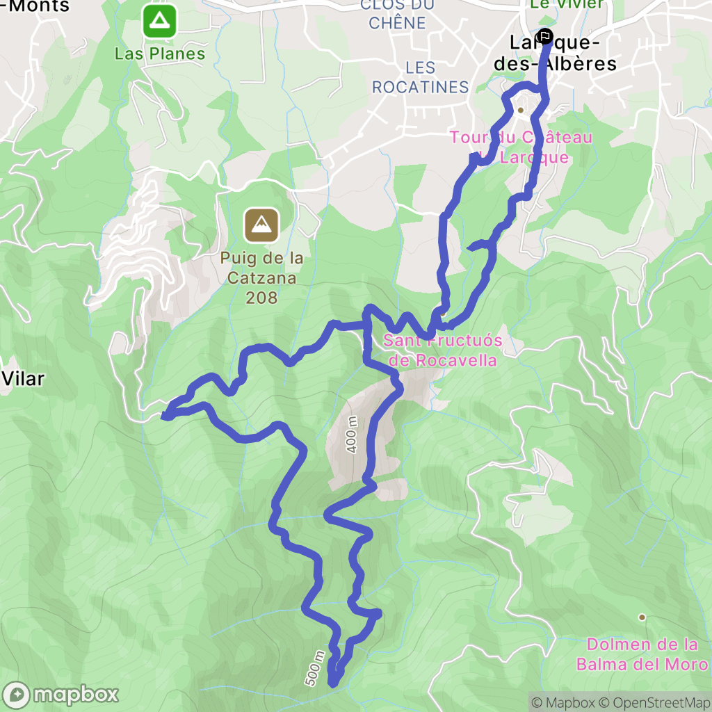Laroque-des-Albères : carte du parcours de randonnée - France