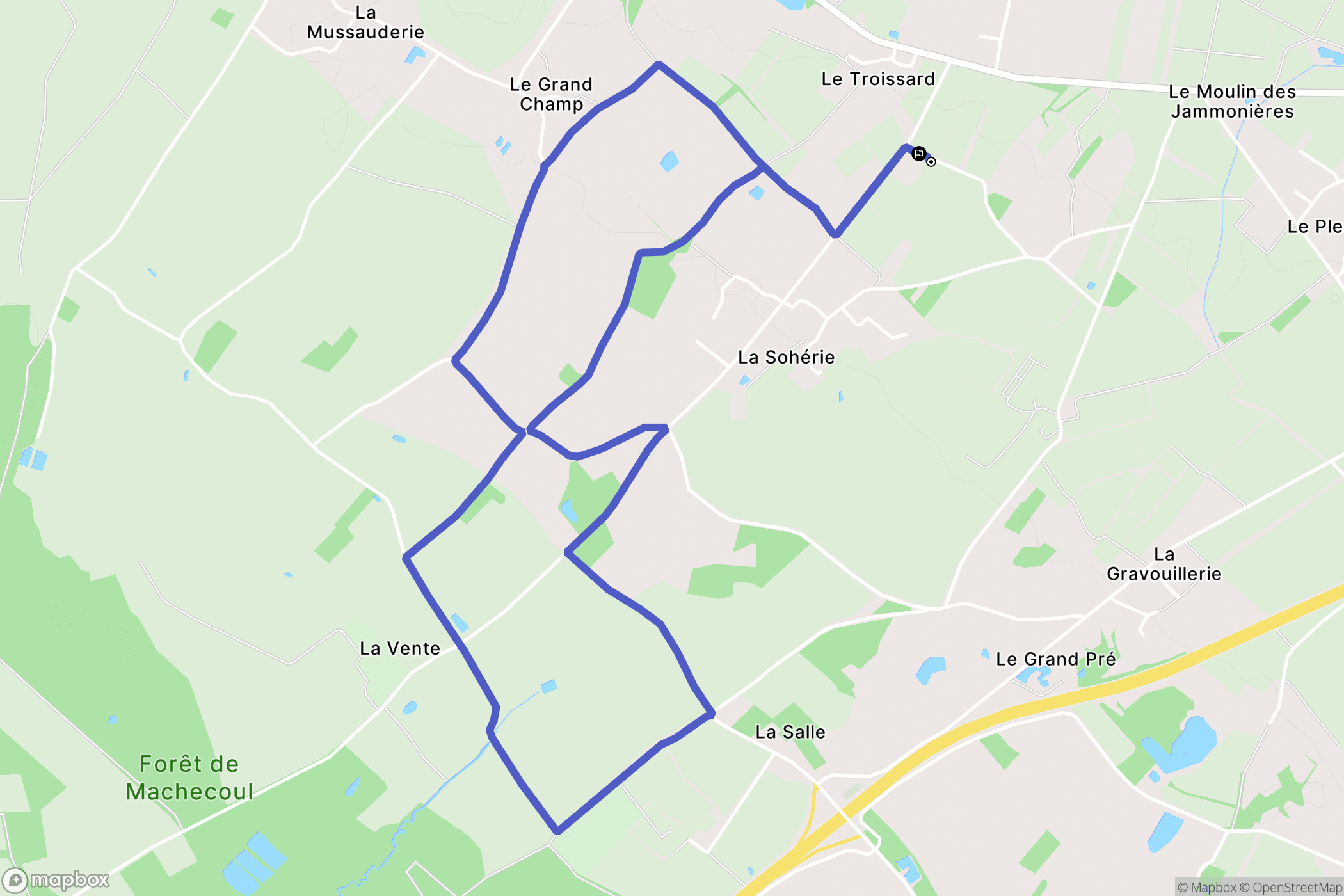 Saint-Philbert-de-Grand-Lieu : carte du parcours de randonnée - France