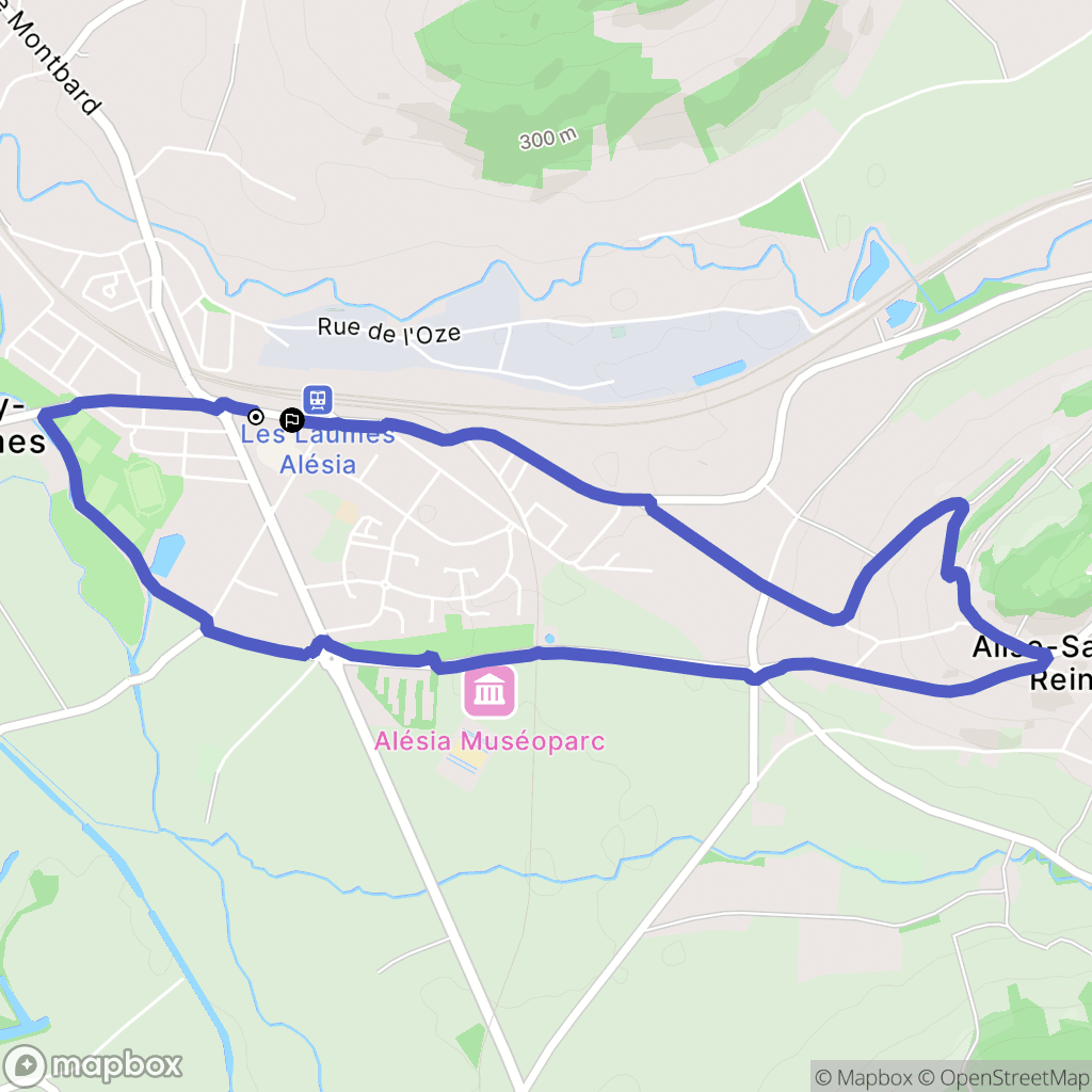 Venarey-les-Laumes : carte du parcours de randonnée - France