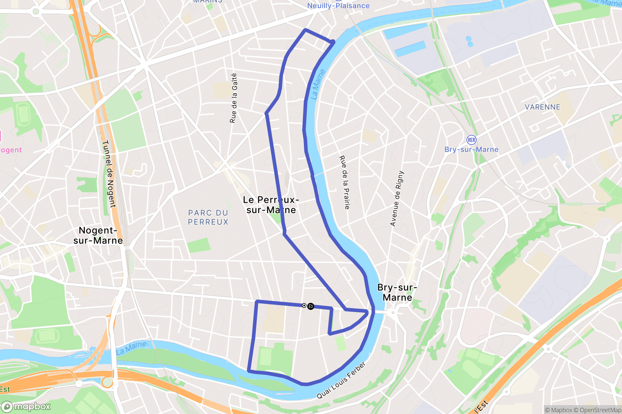 Le Perreux-sur-Marne : carte du parcours de randonnée - France