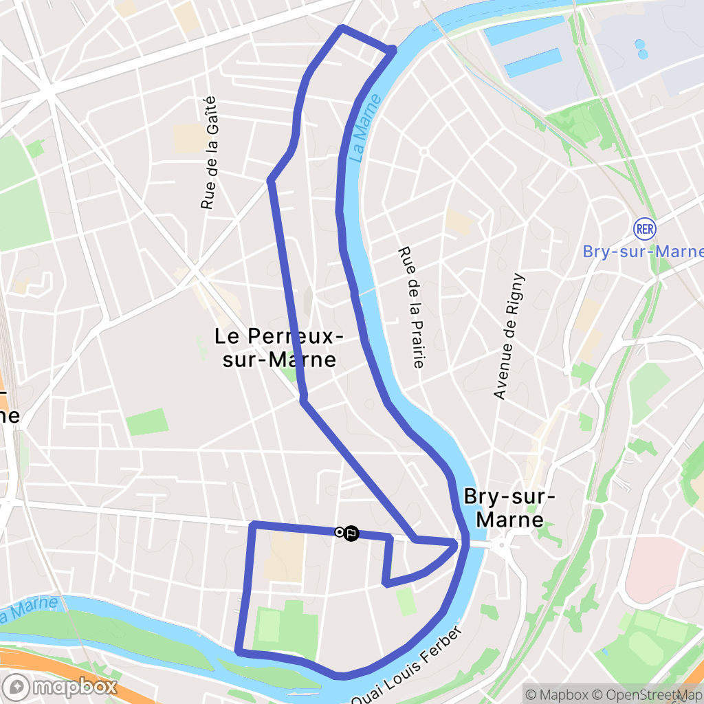 Le Perreux-sur-Marne : carte du parcours de randonnée - France