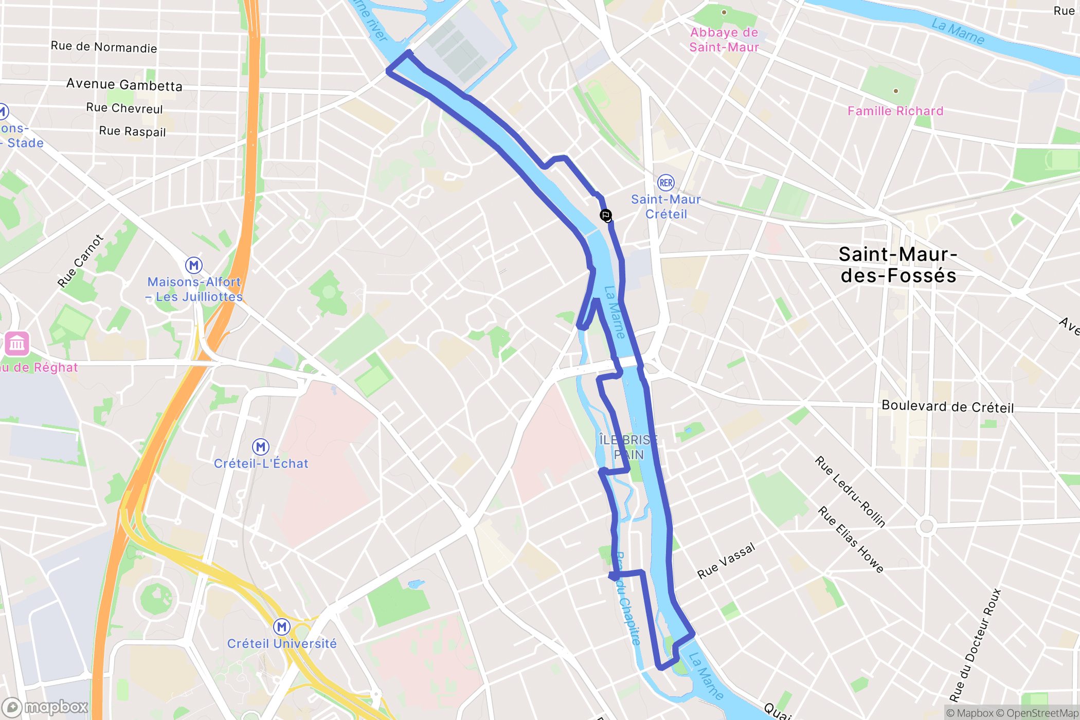 Saint-Maur-des-Fossés : carte du parcours de randonnée - France