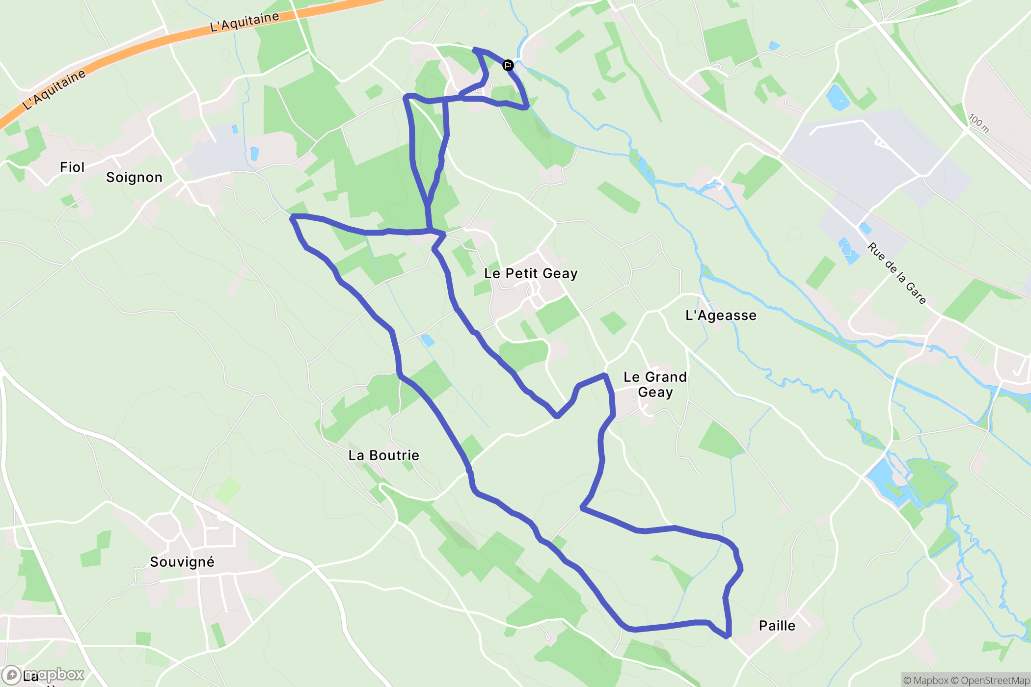 Saint-Martin-de-Saint-Maixent : carte du parcours de randonnée - France