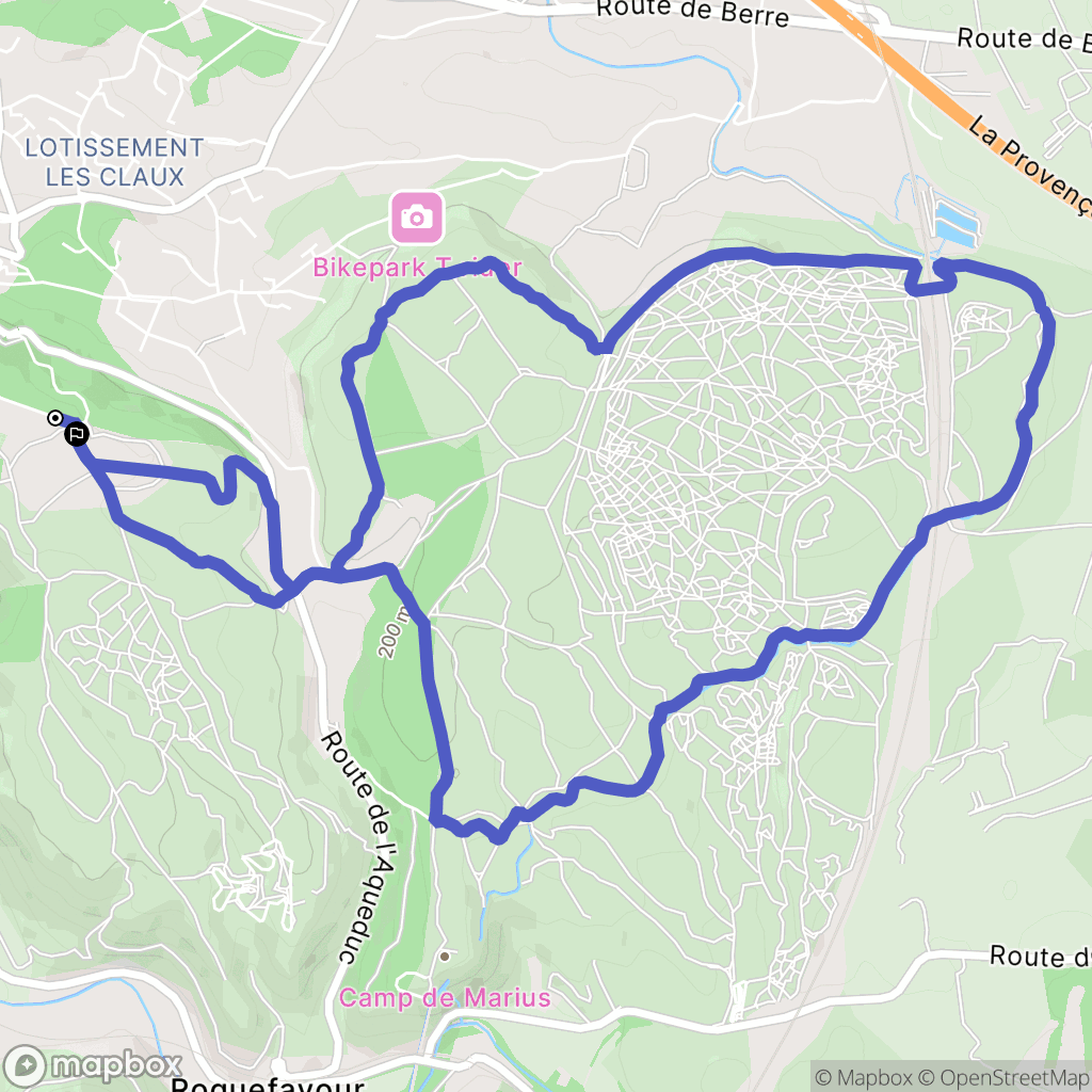 Ventabren : carte du parcours de randonnée - France
