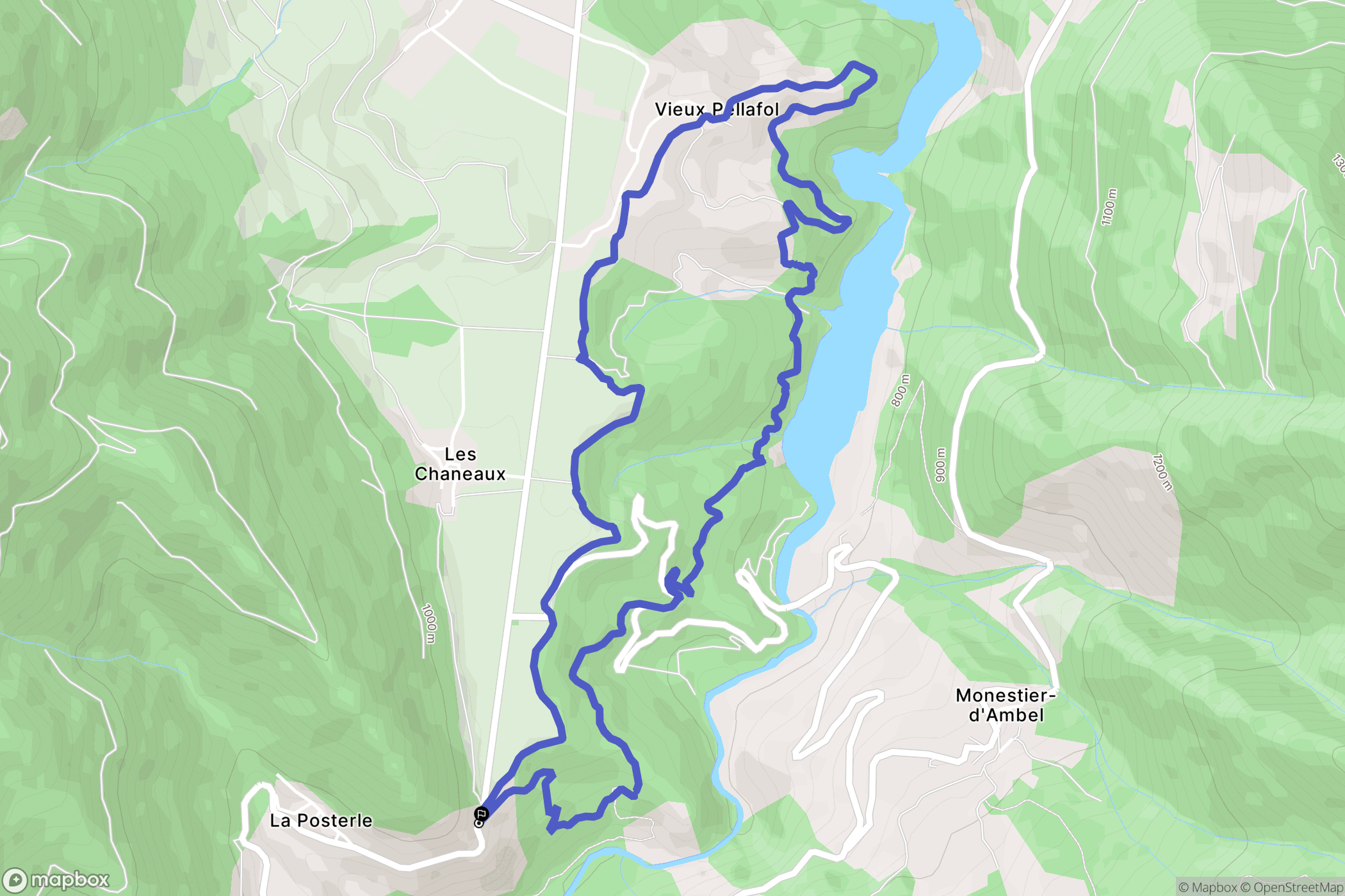 Pellafol : carte du parcours de randonnée - France