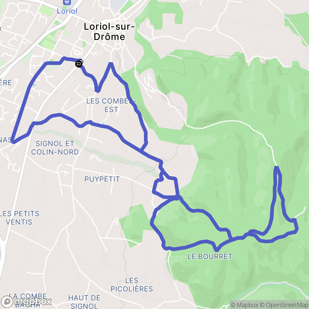 Loriol-sur-Drôme : carte du parcours de randonnée - France