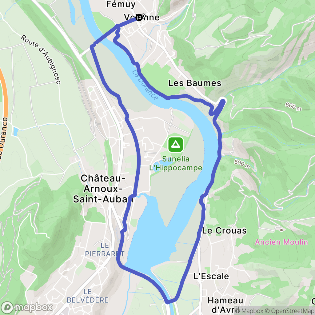 Volonne : carte du parcours de randonnée - France