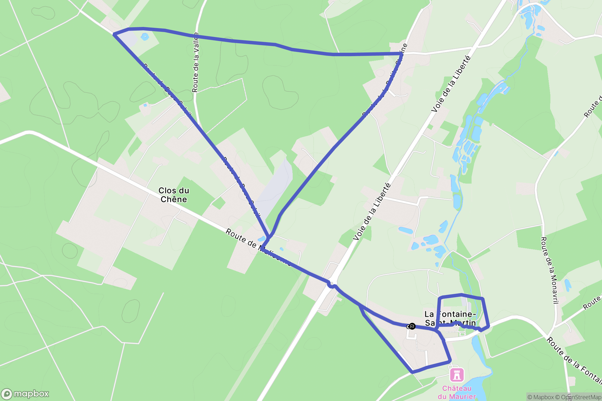 La Fontaine-Saint-Martin : carte du parcours de randonnée - France