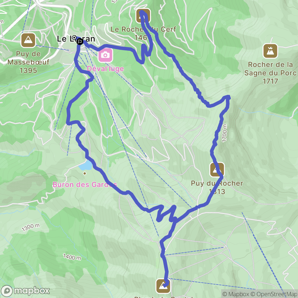 Laveissière : carte du parcours de randonnée - France