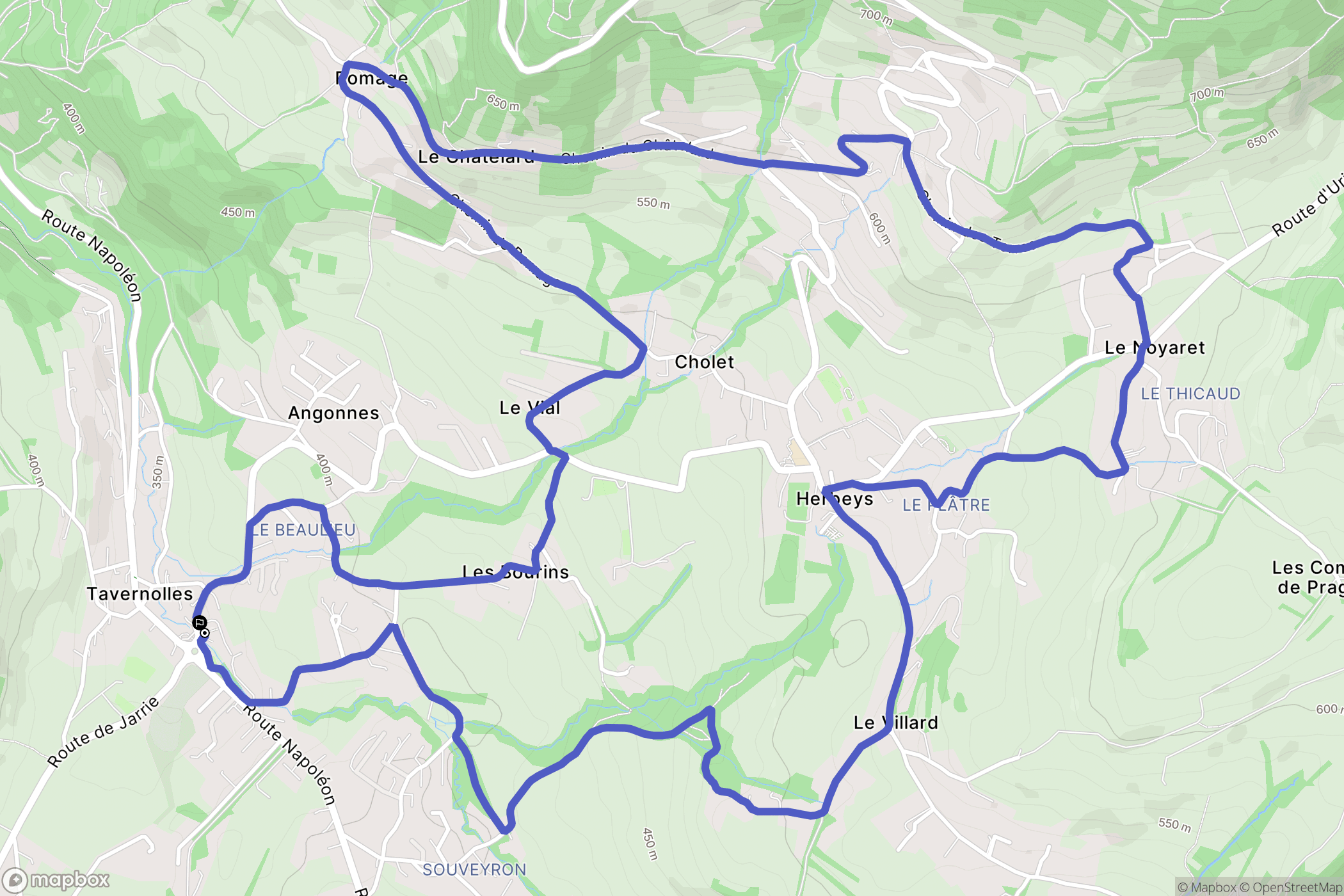 Brié-et-Angonnes : carte du parcours de randonnée - France