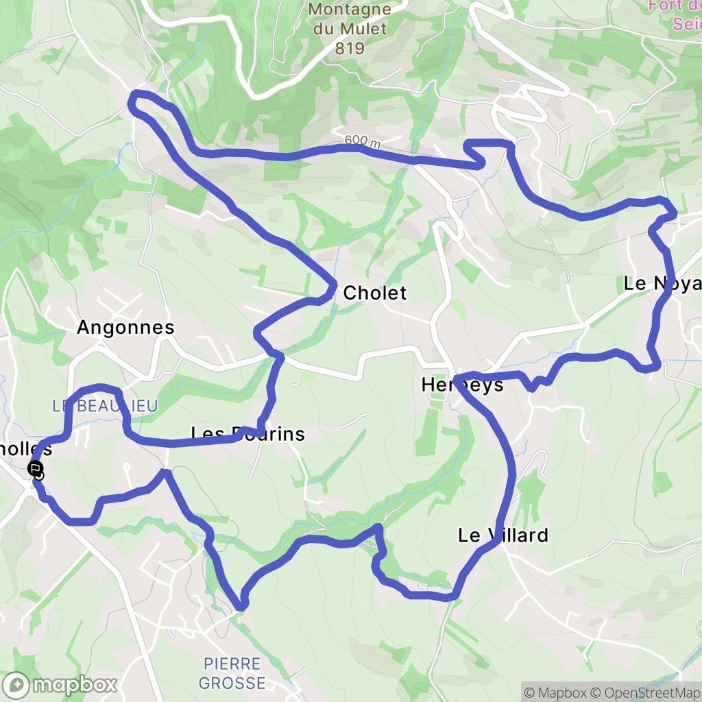 Brié-et-Angonnes : carte du parcours de randonnée - France