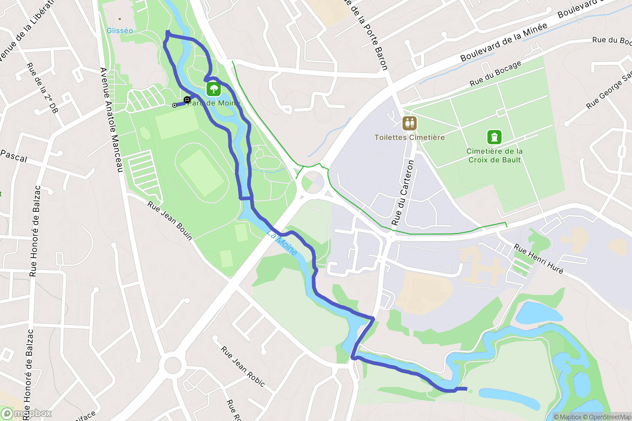 Cholet : carte du parcours de randonnée - France