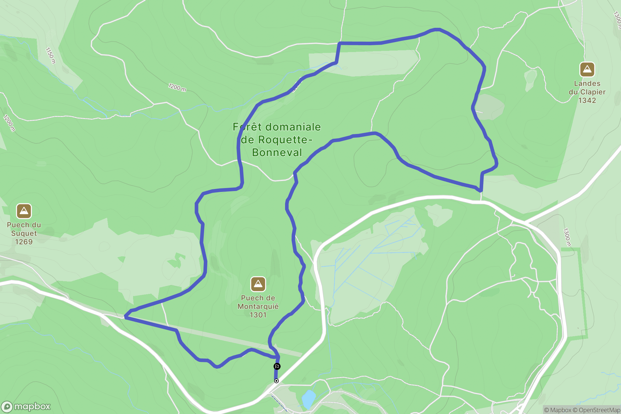 Laguiole : carte du parcours de randonnée - France