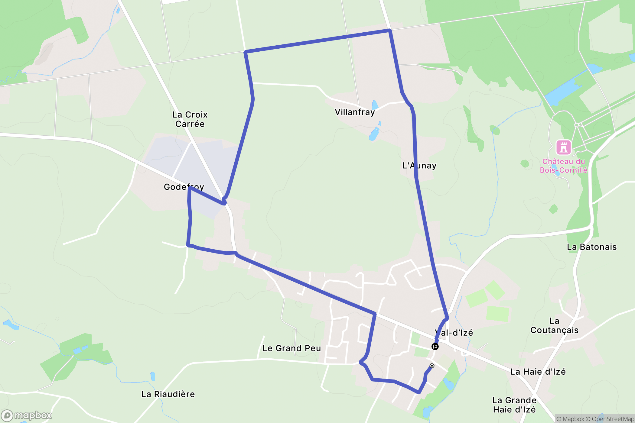 Val-d'Izé : carte du parcours de randonnée - France